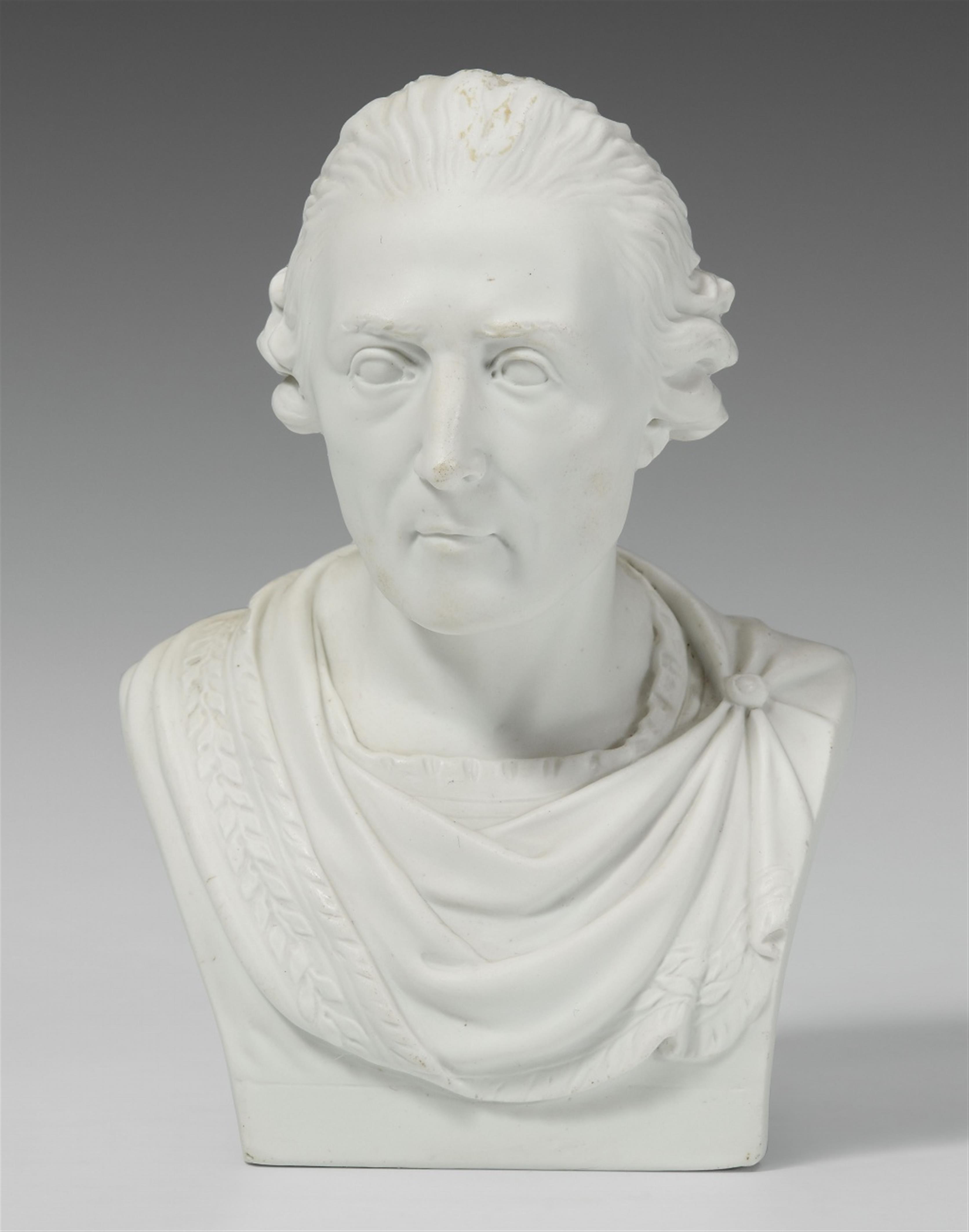 A rare, early Berlin KPM biscuit porcelain bust of King Frederick II - image-1