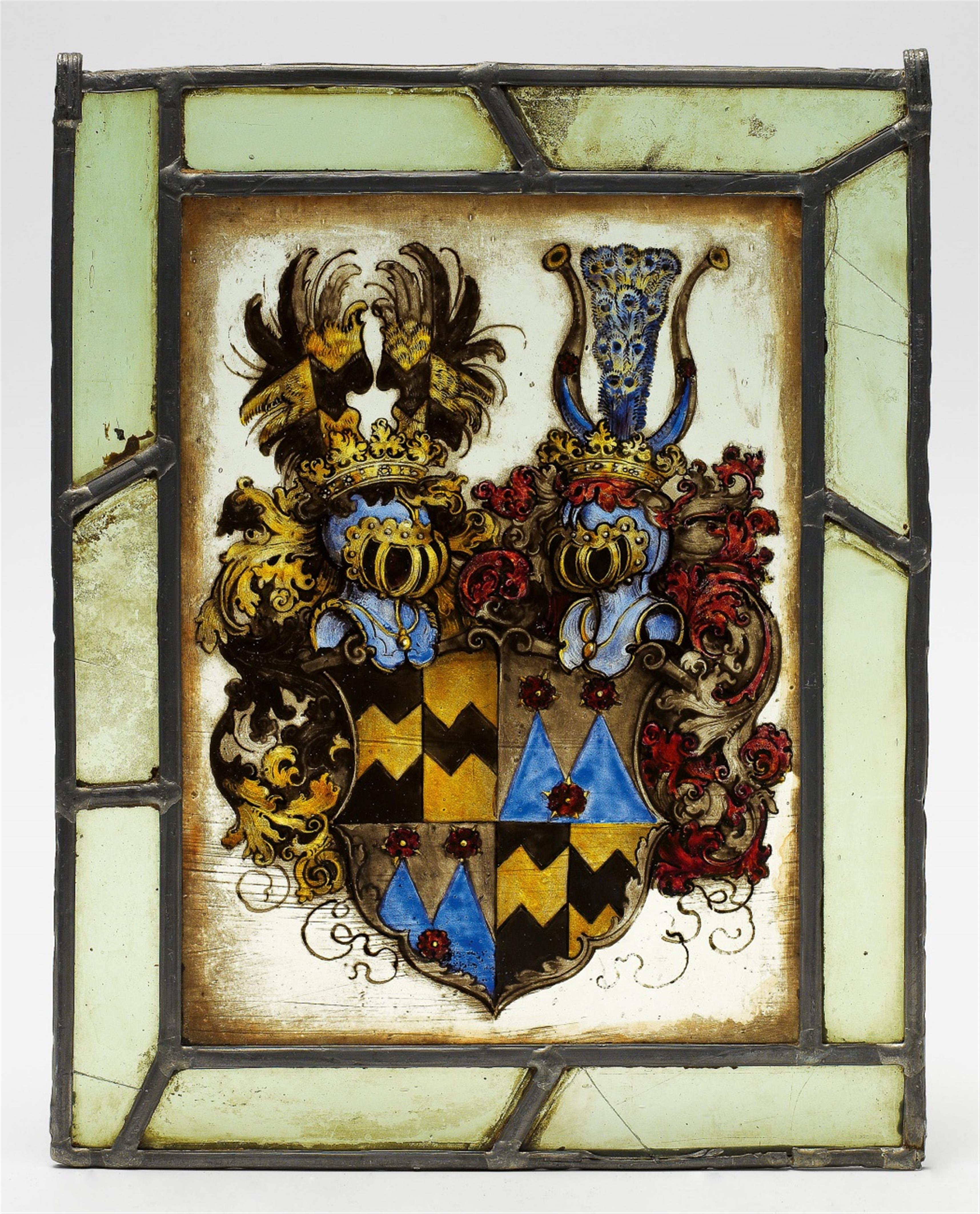 A small armorial stained glass panel - image-1