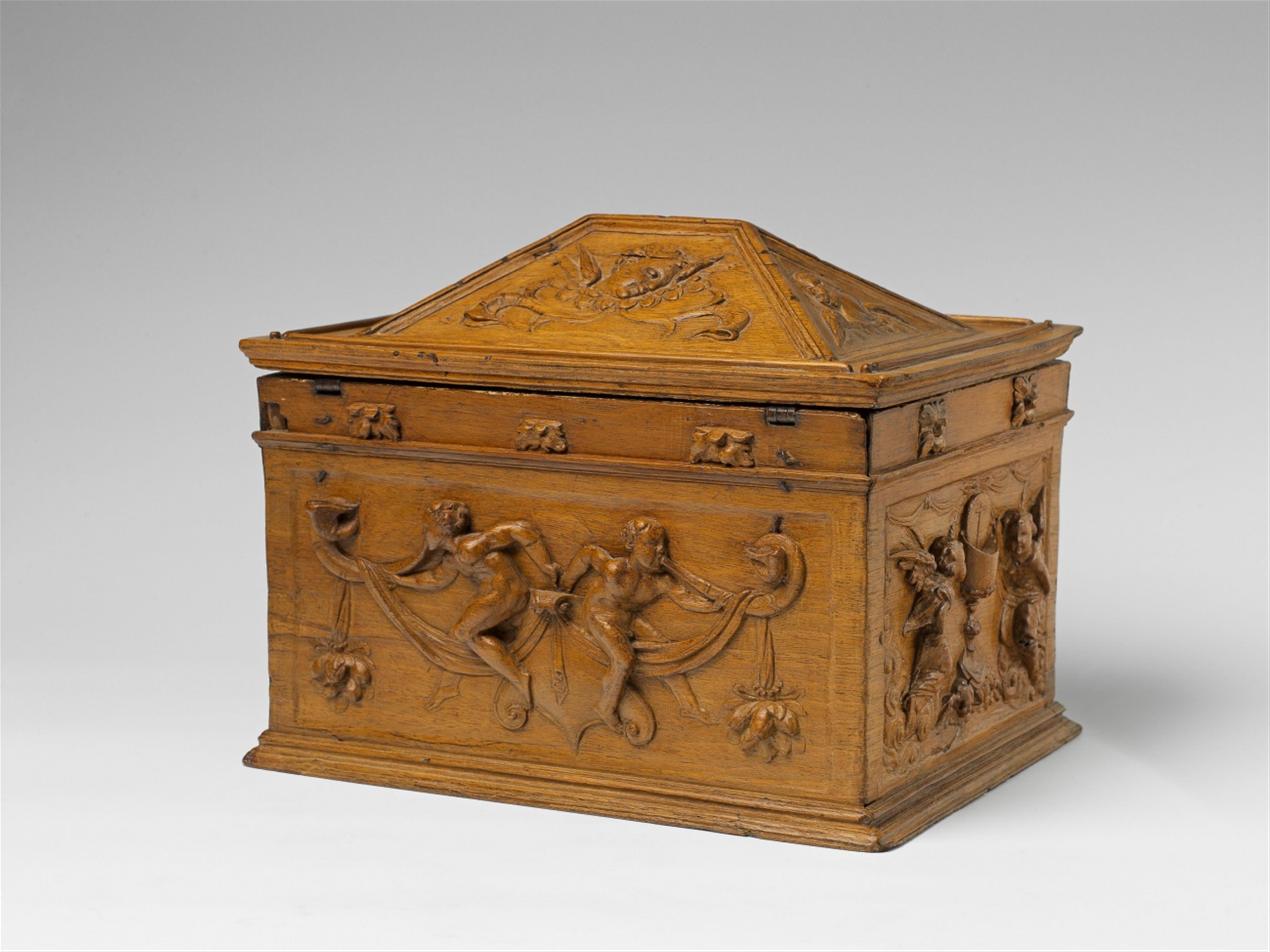 A Baroque carved walnut coffer - image-3