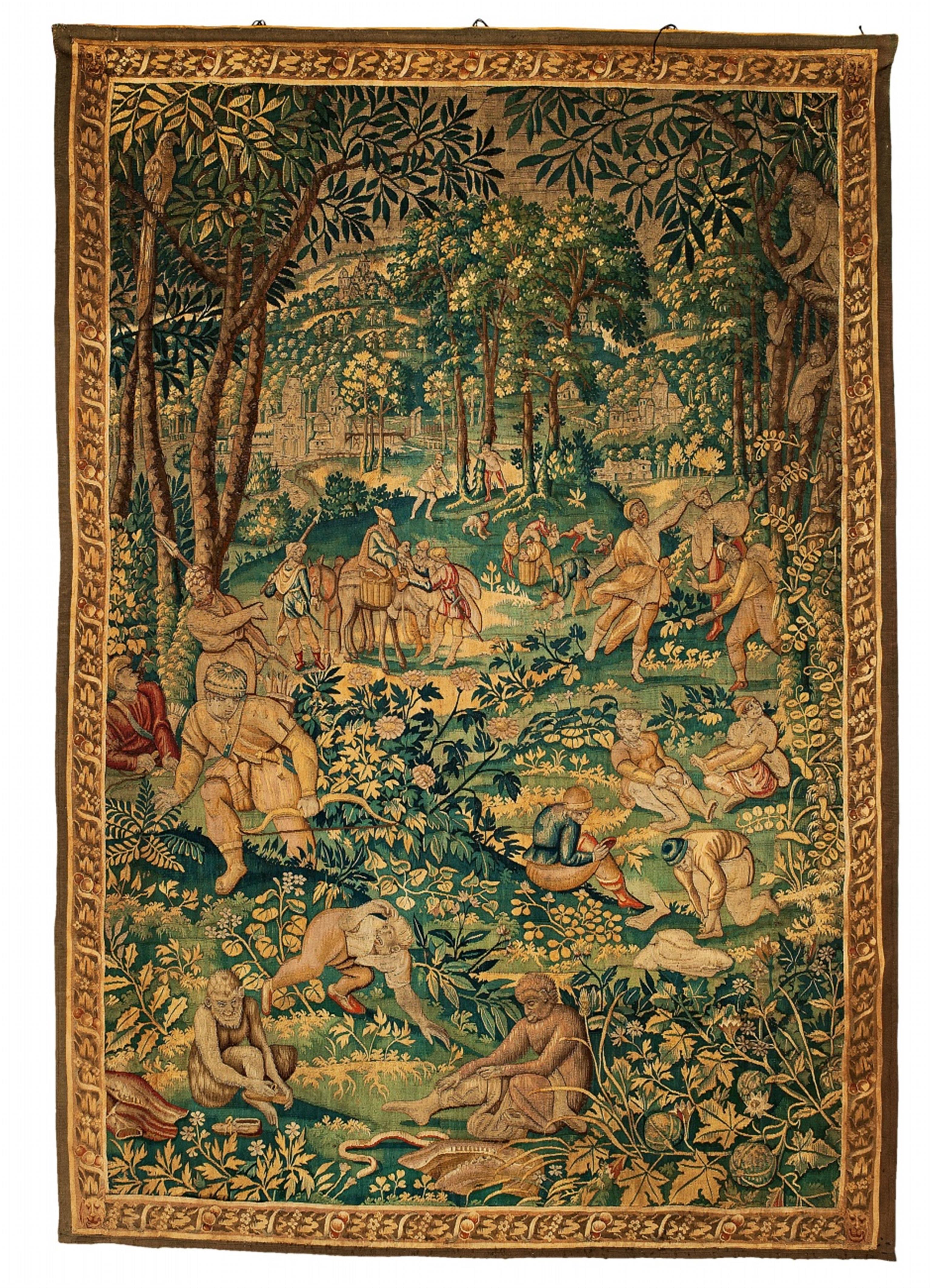 A Flemish wool and silk singerie tapestry - image-1