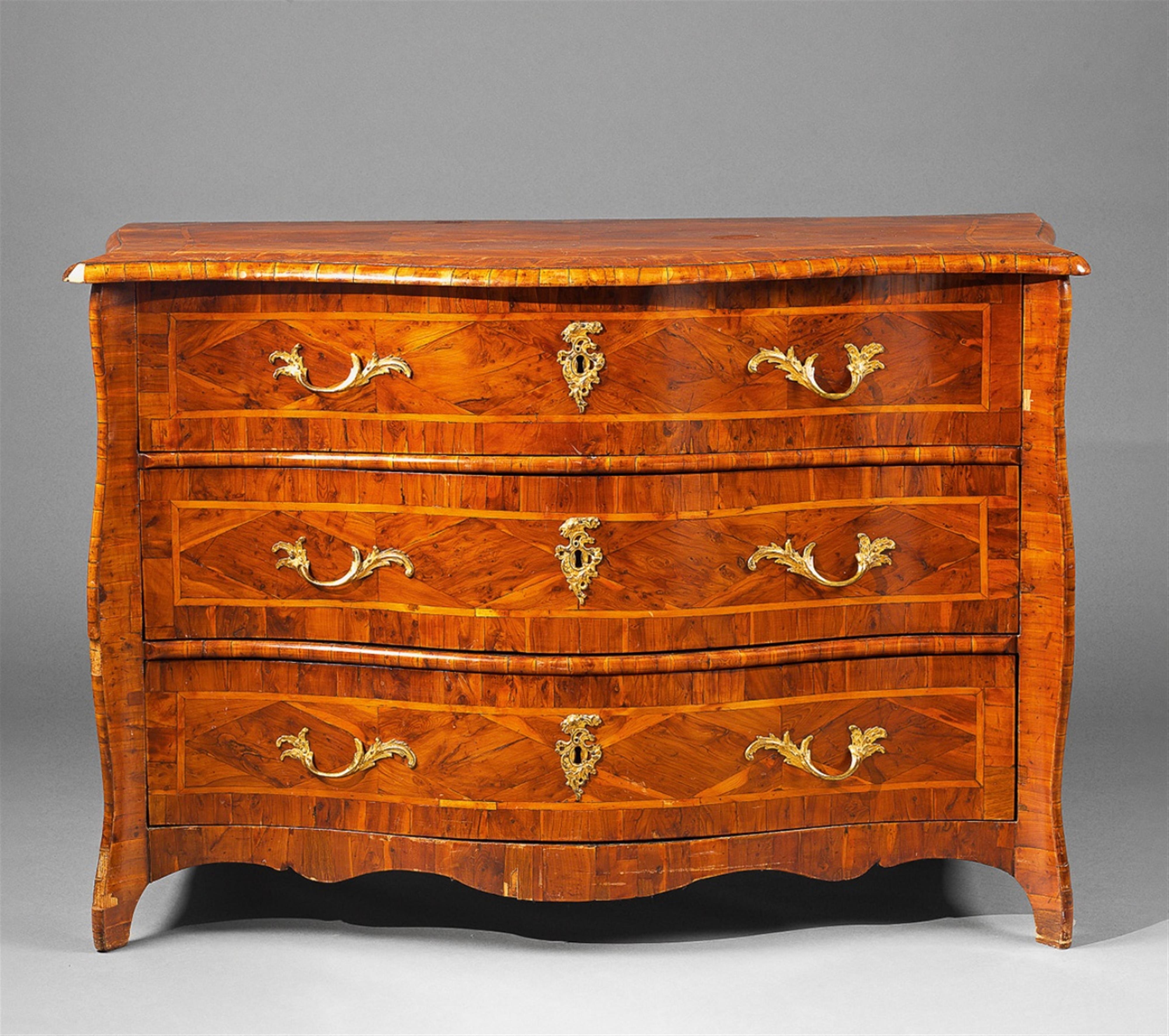 A Dresden ormolu mounted chest of drawers - image-1