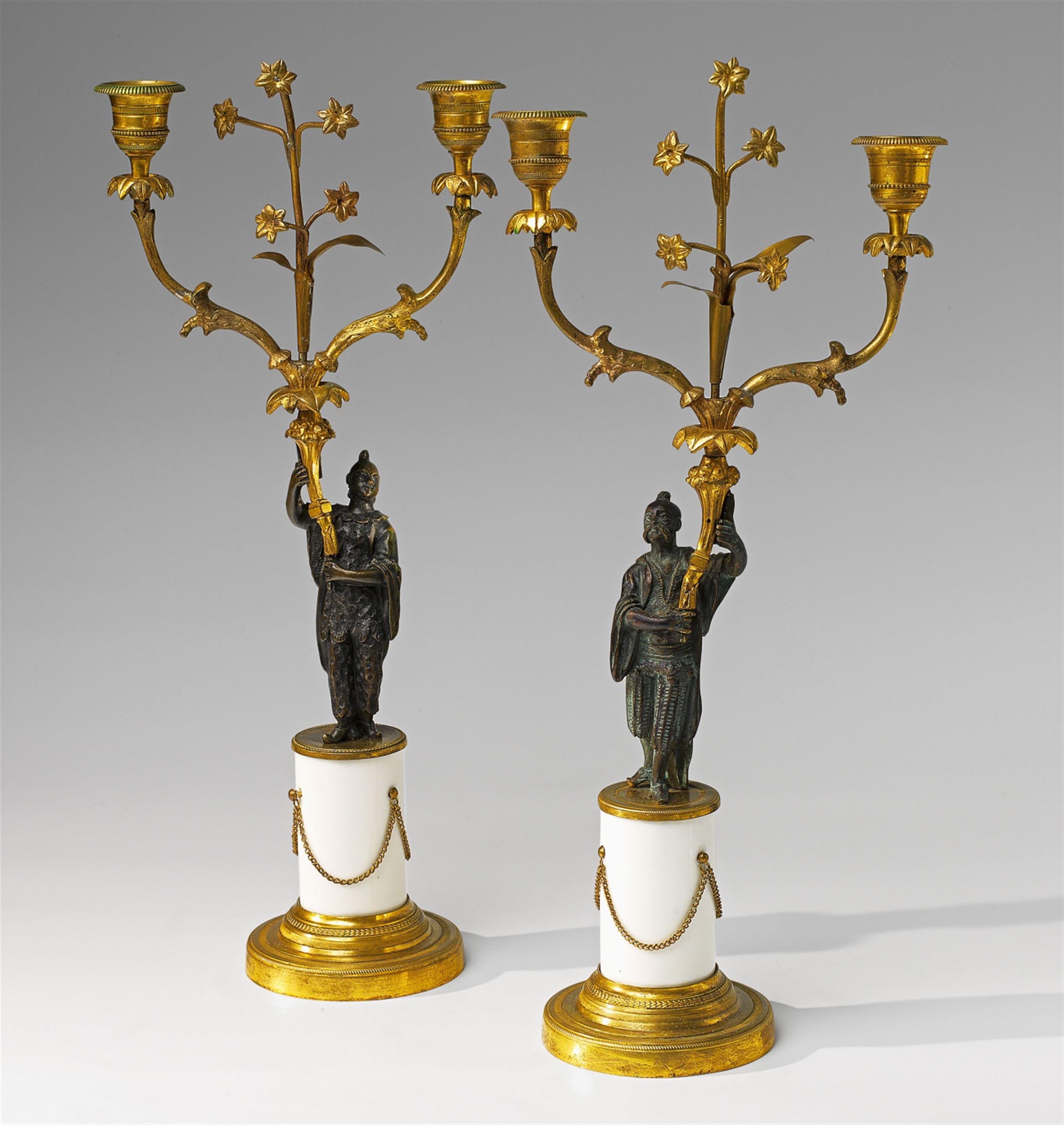 A pair of Austrian époque Louis XVI ormolu candelabra - image-1