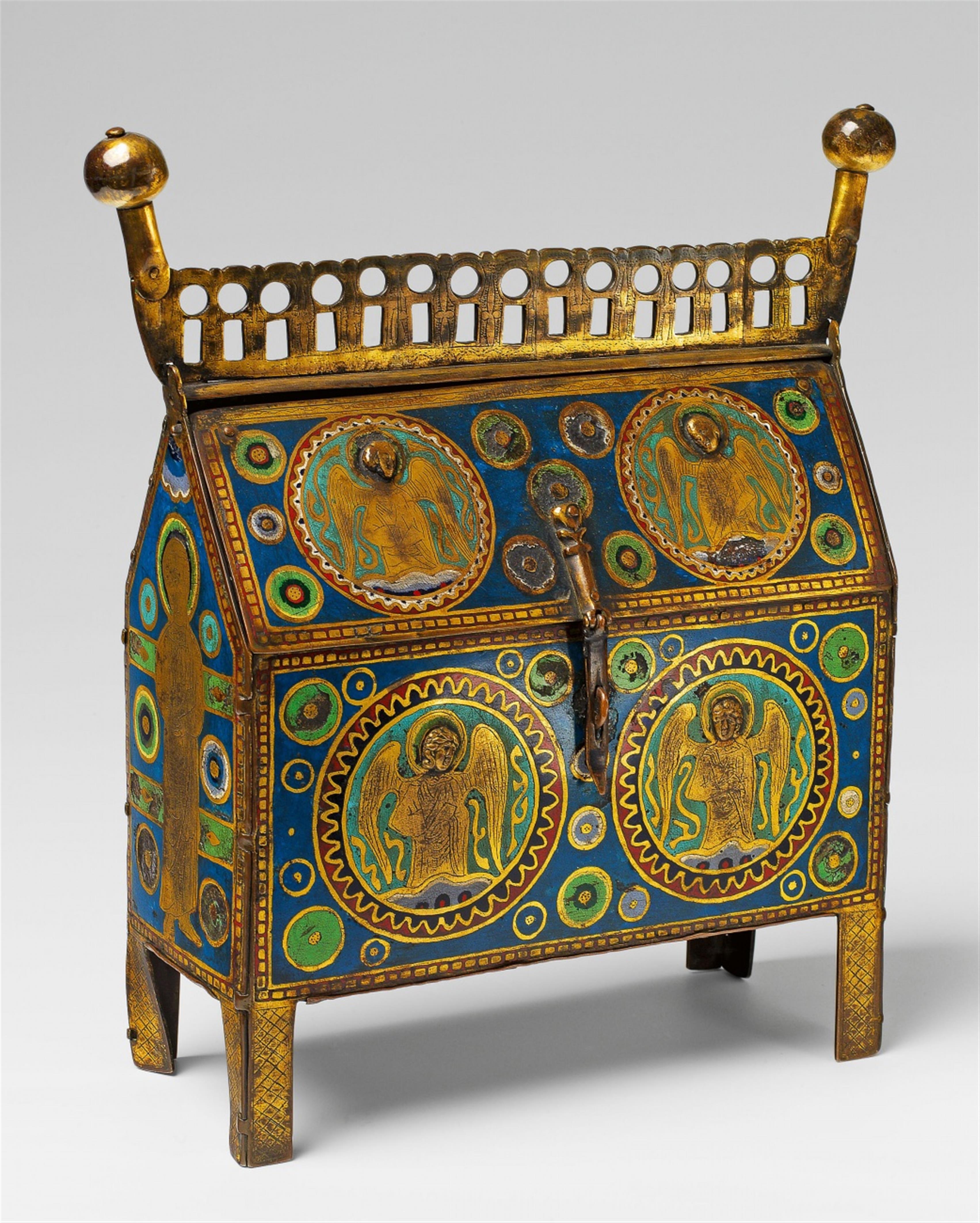 A Limoges enamel reliquary casket with the martyrdom of Thomas Becket - image-3