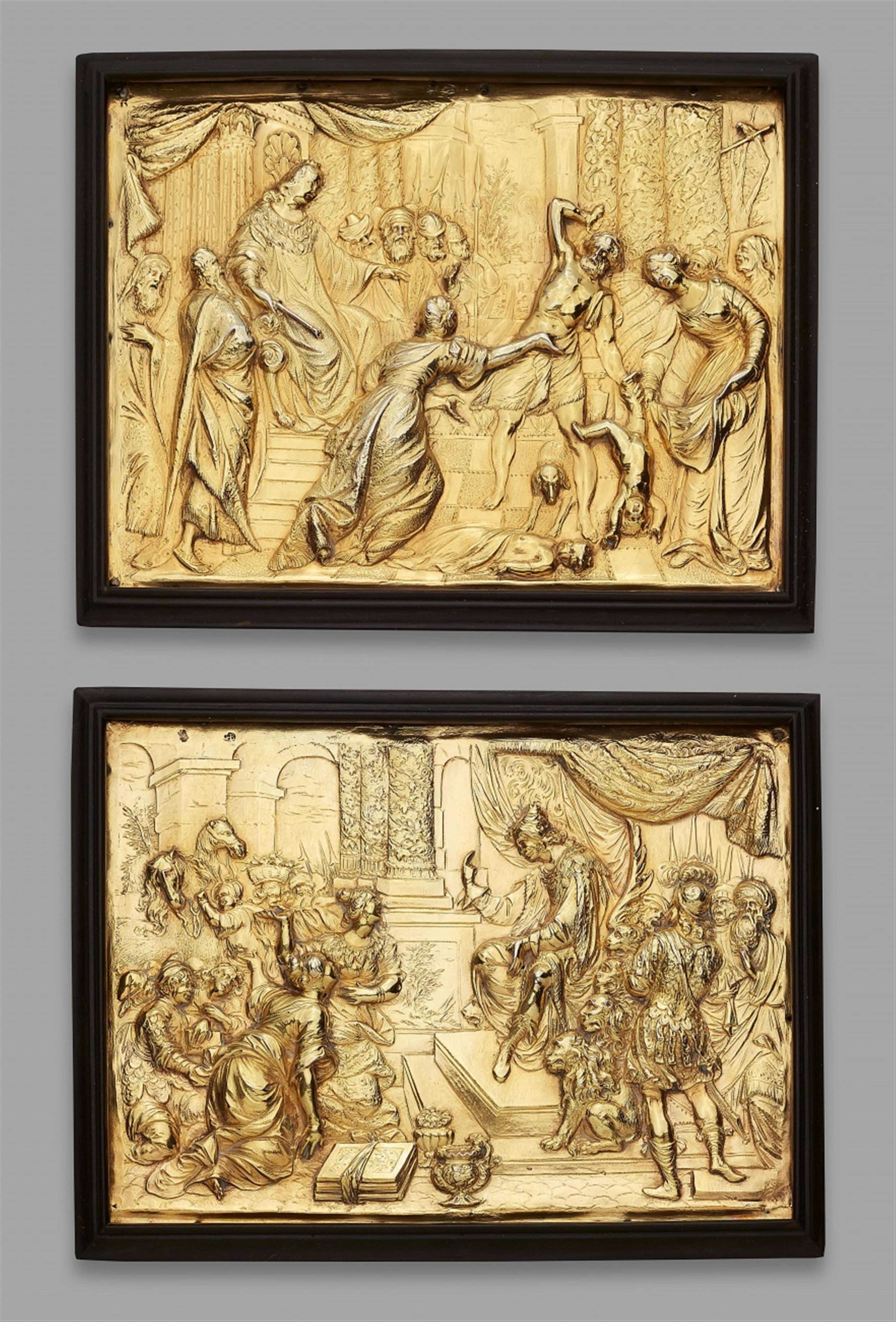 A pair of important Ulm silver gilt reliefs. Marks of Hans Georg Bauhoff, 3rd quarter 17th C. - image-1