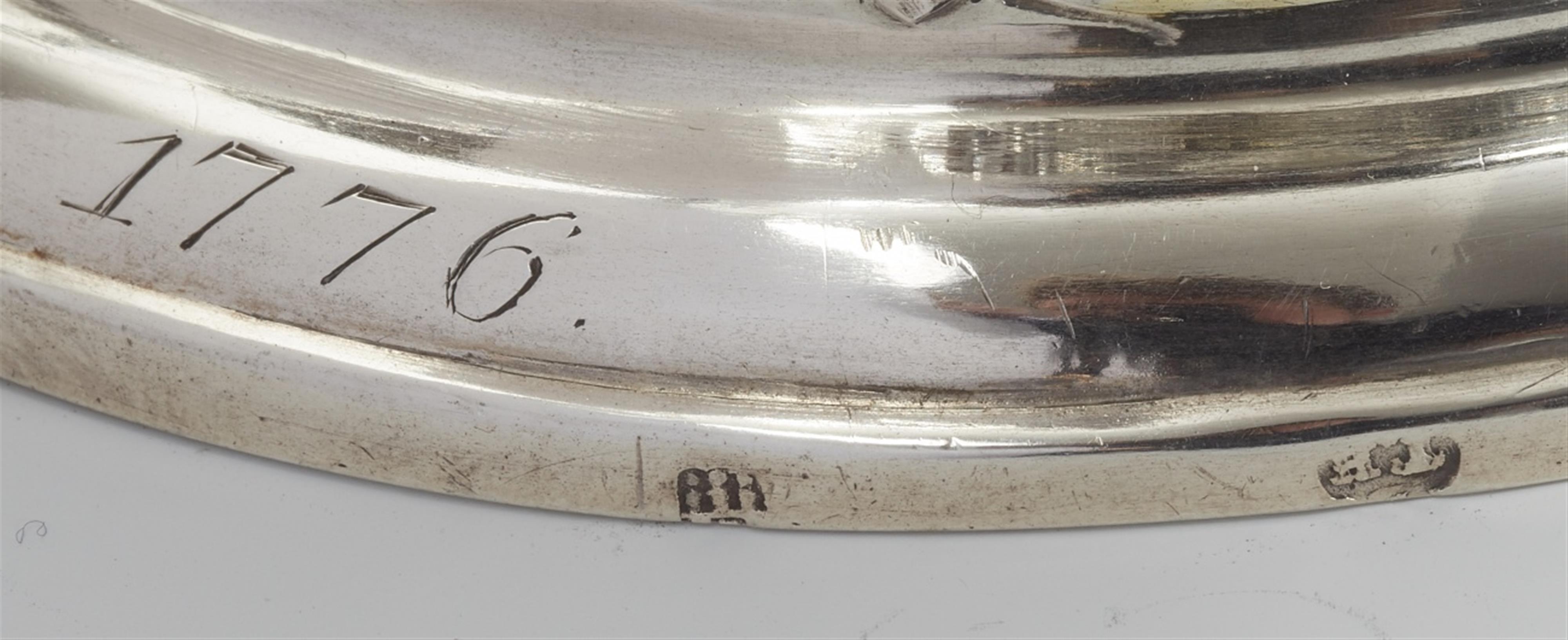 A large Hamburg silver partially gilt communion jug. Marks of David Thomas Hell, 1776. - image-2