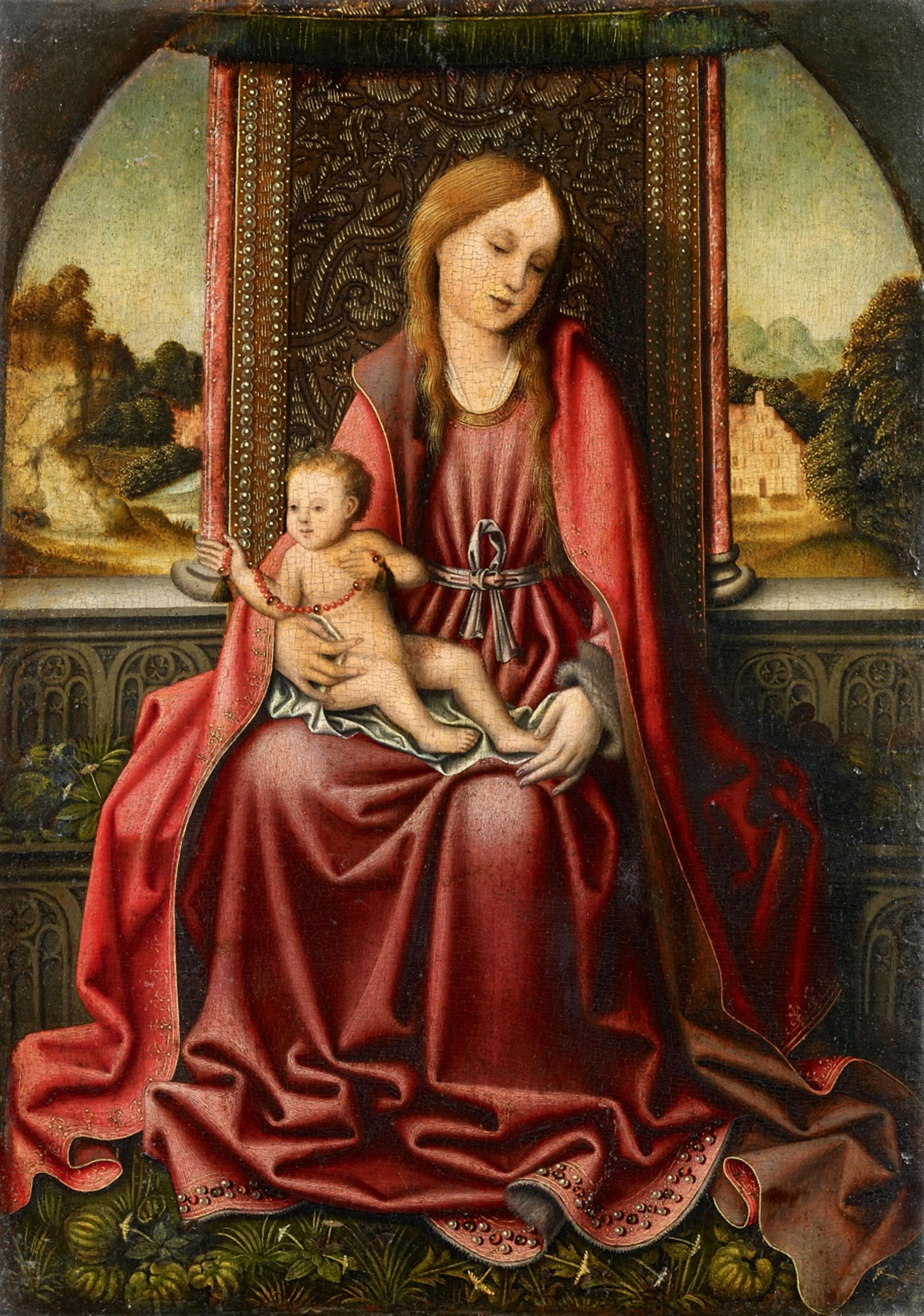 Bruges School, 16th century - The Virgin Enthroned - image-1