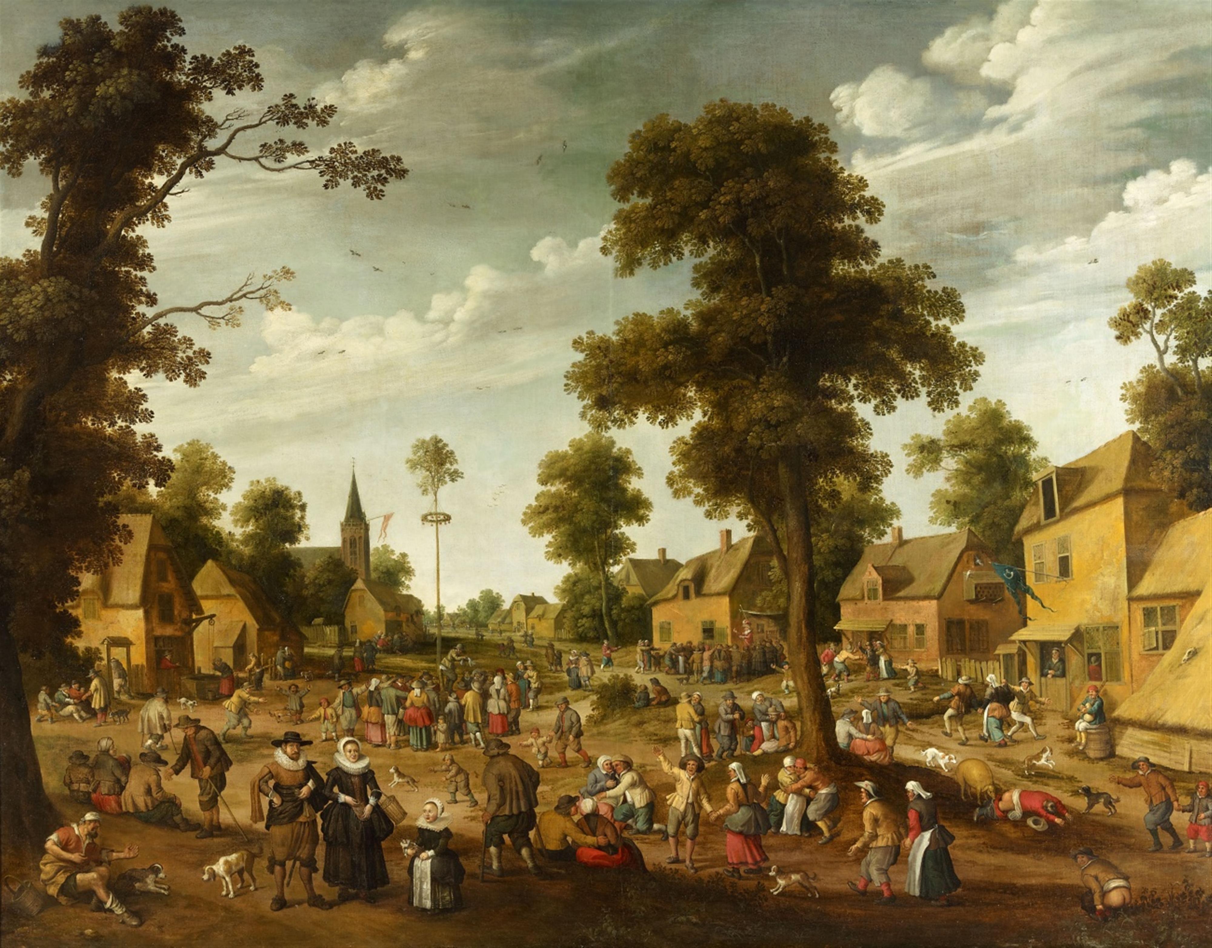 Joost Cornelisz. Droochsloot - Peasant Festival in a Village Square - image-1