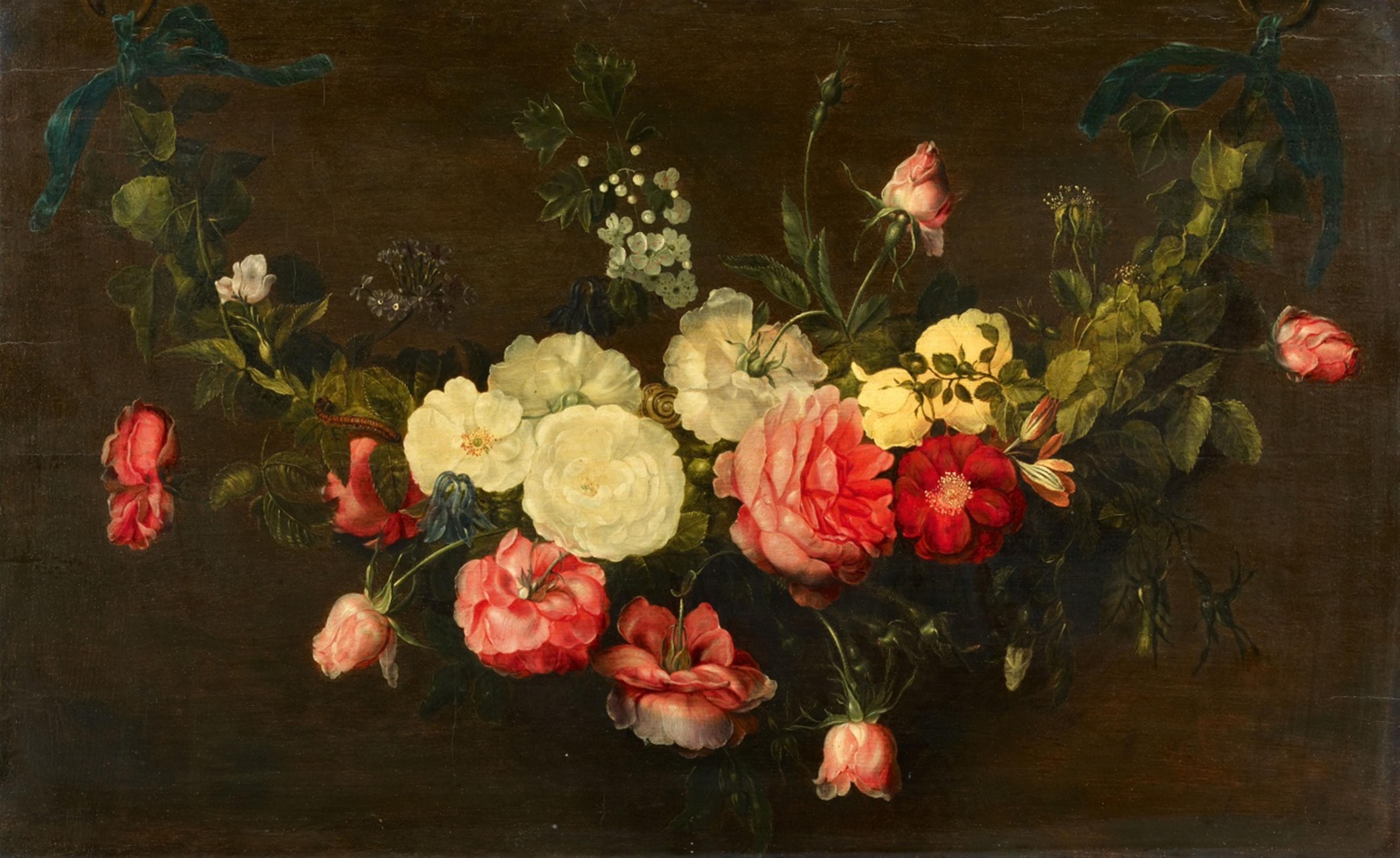 Frans Ykens - A Floral Swag - image-1