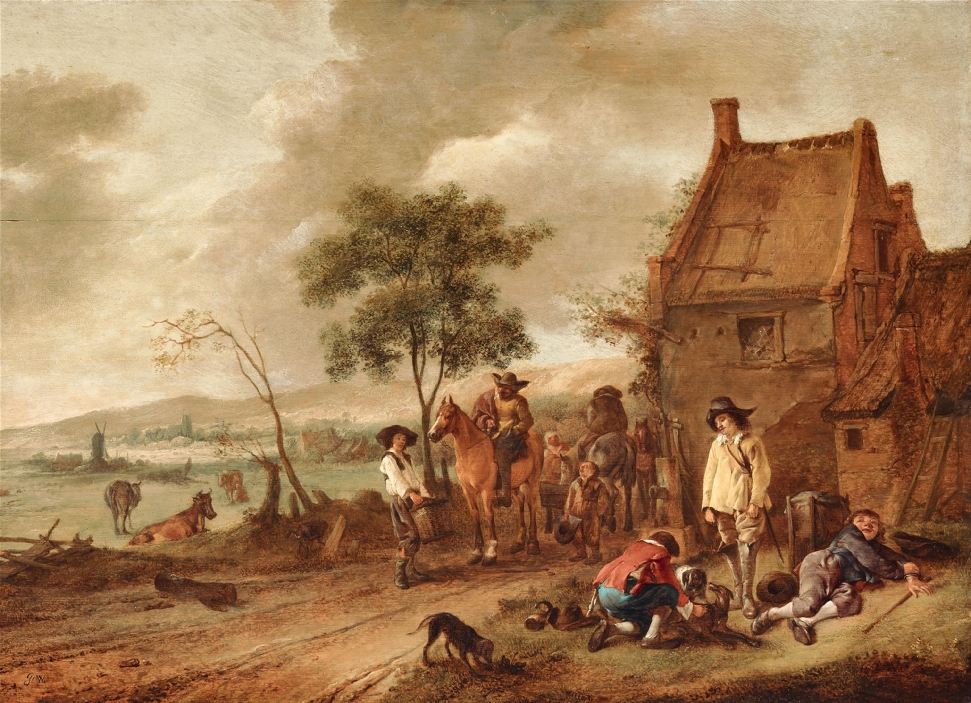 Philips Wouwerman - Rastende Bauern und Reiter vor einem Wirtshaus - image-1