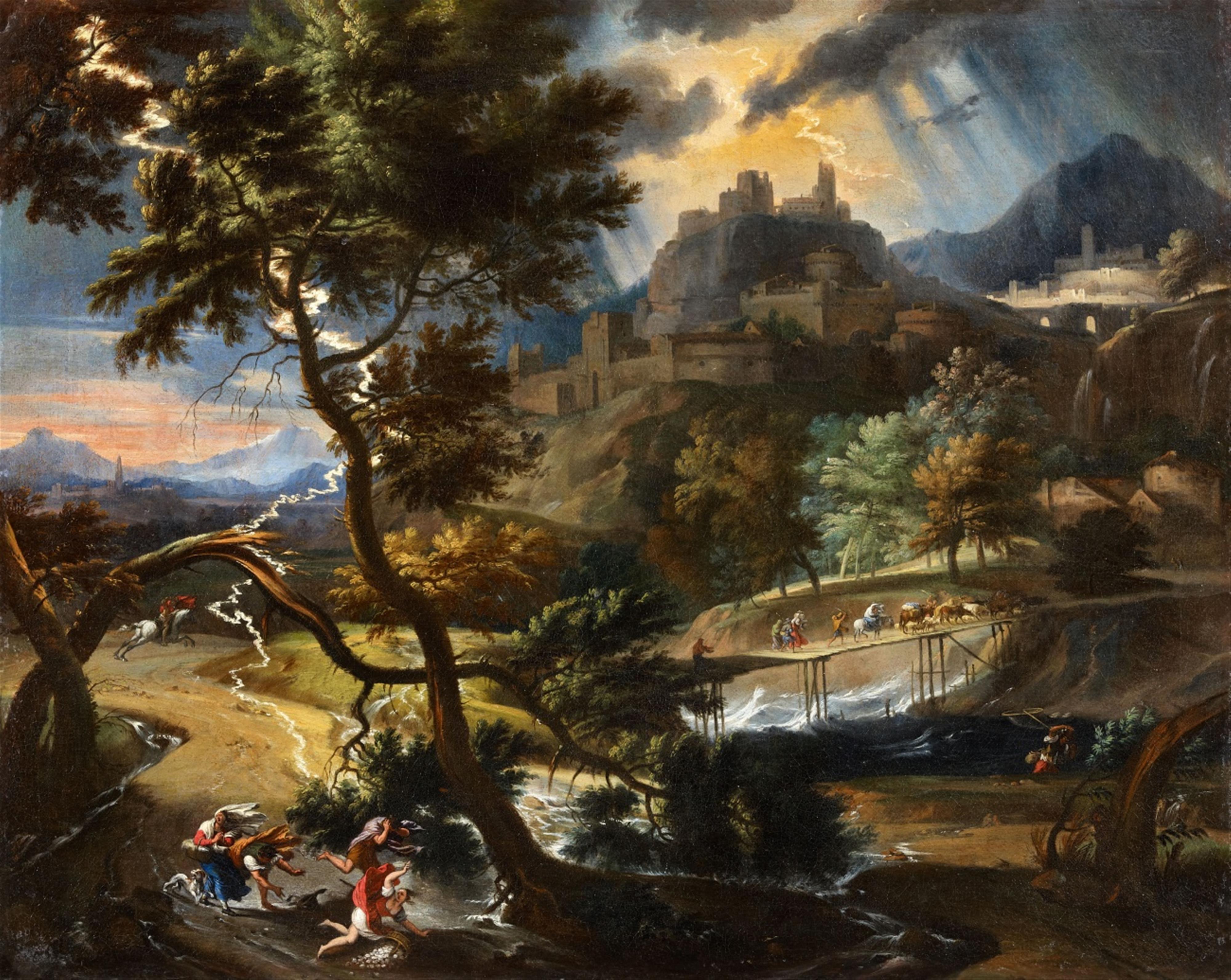 Pieter Mulier, called Tempesta - Landscape with Figures Fleeing from a Storm - image-1