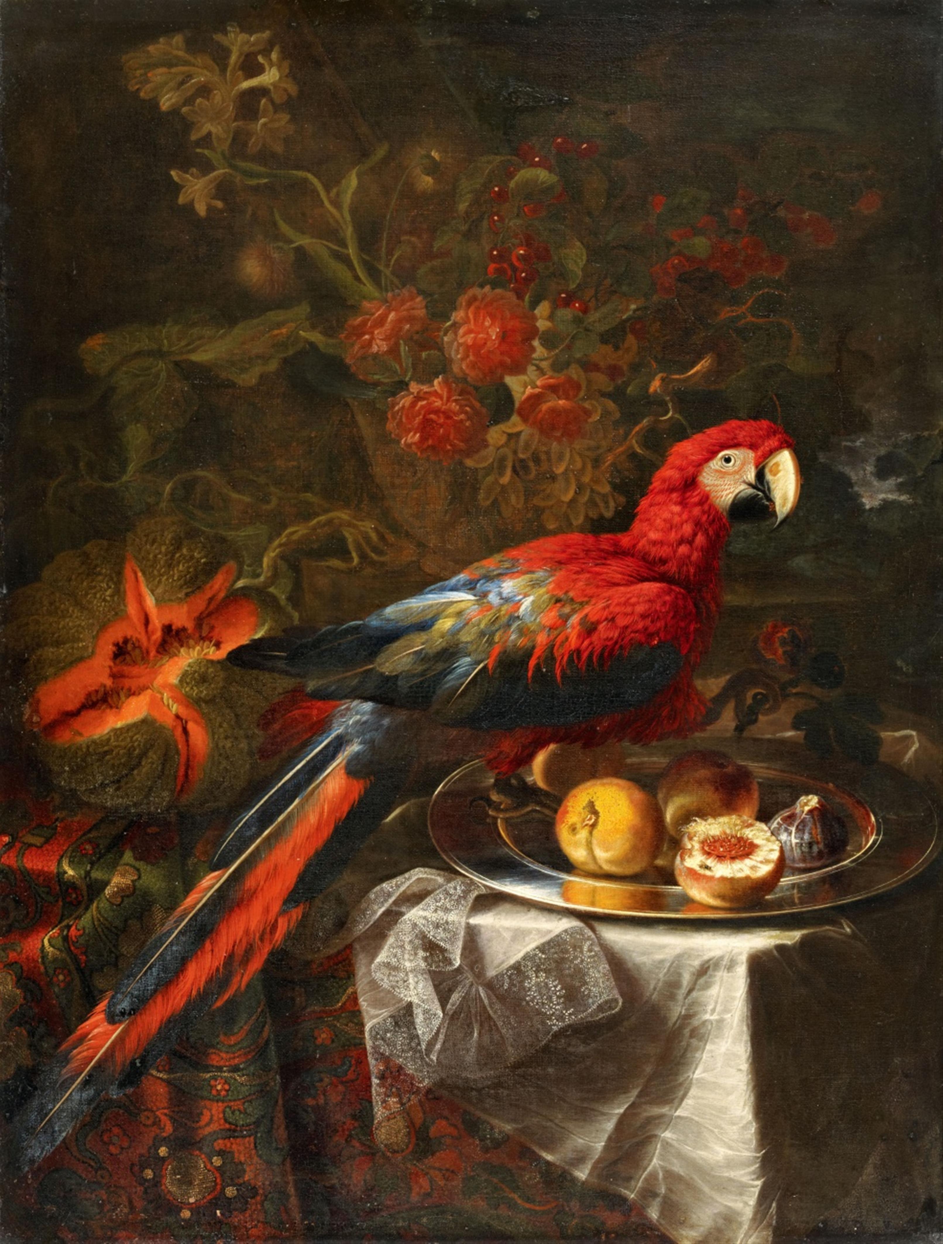Gabriello Salci - Früchtestillleben mit Papagei - image-1