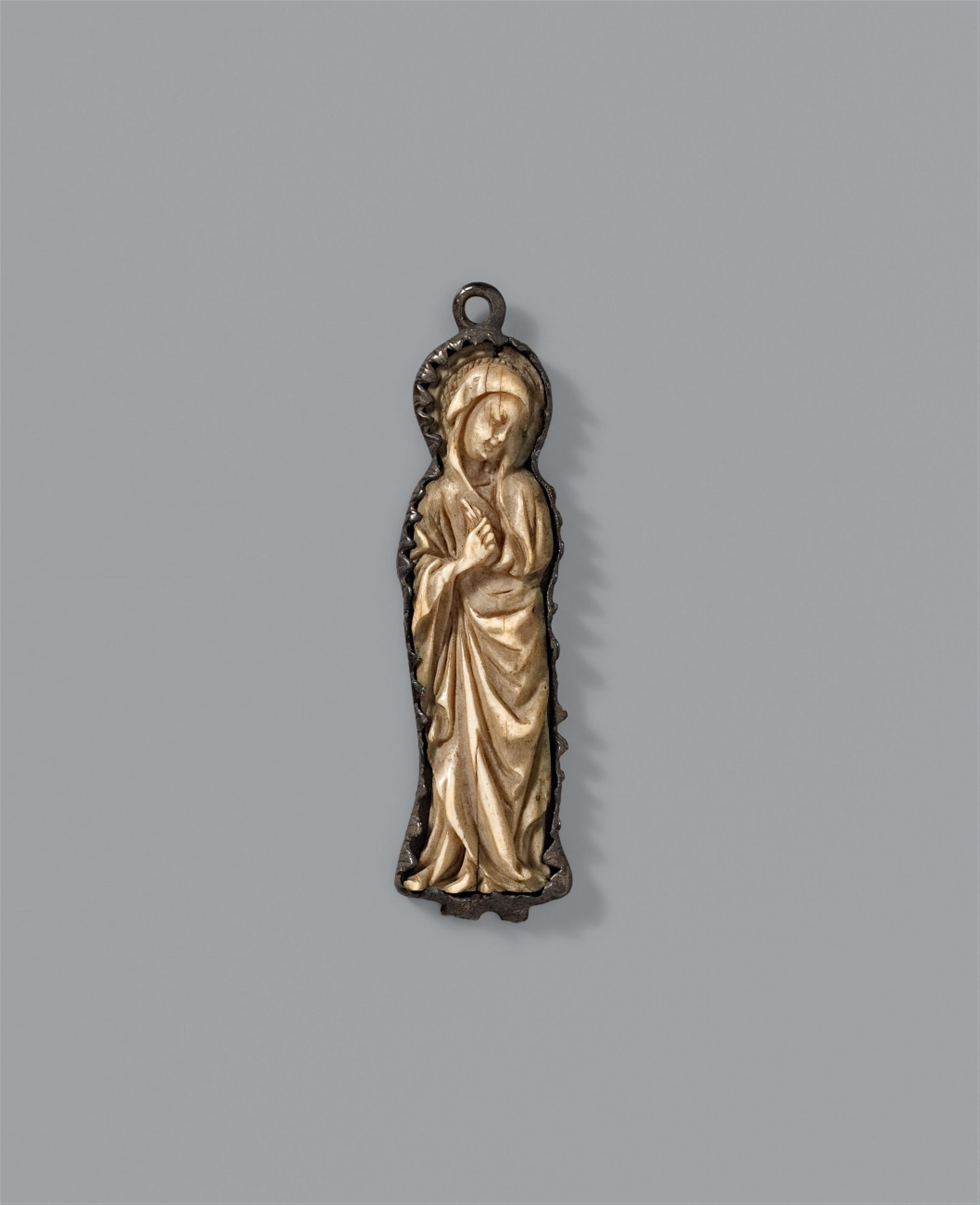 France 2nd half 14th century - A French carved ivory low-relief depiction of the mourning Virgin, 2nd half 14th century. - image-1