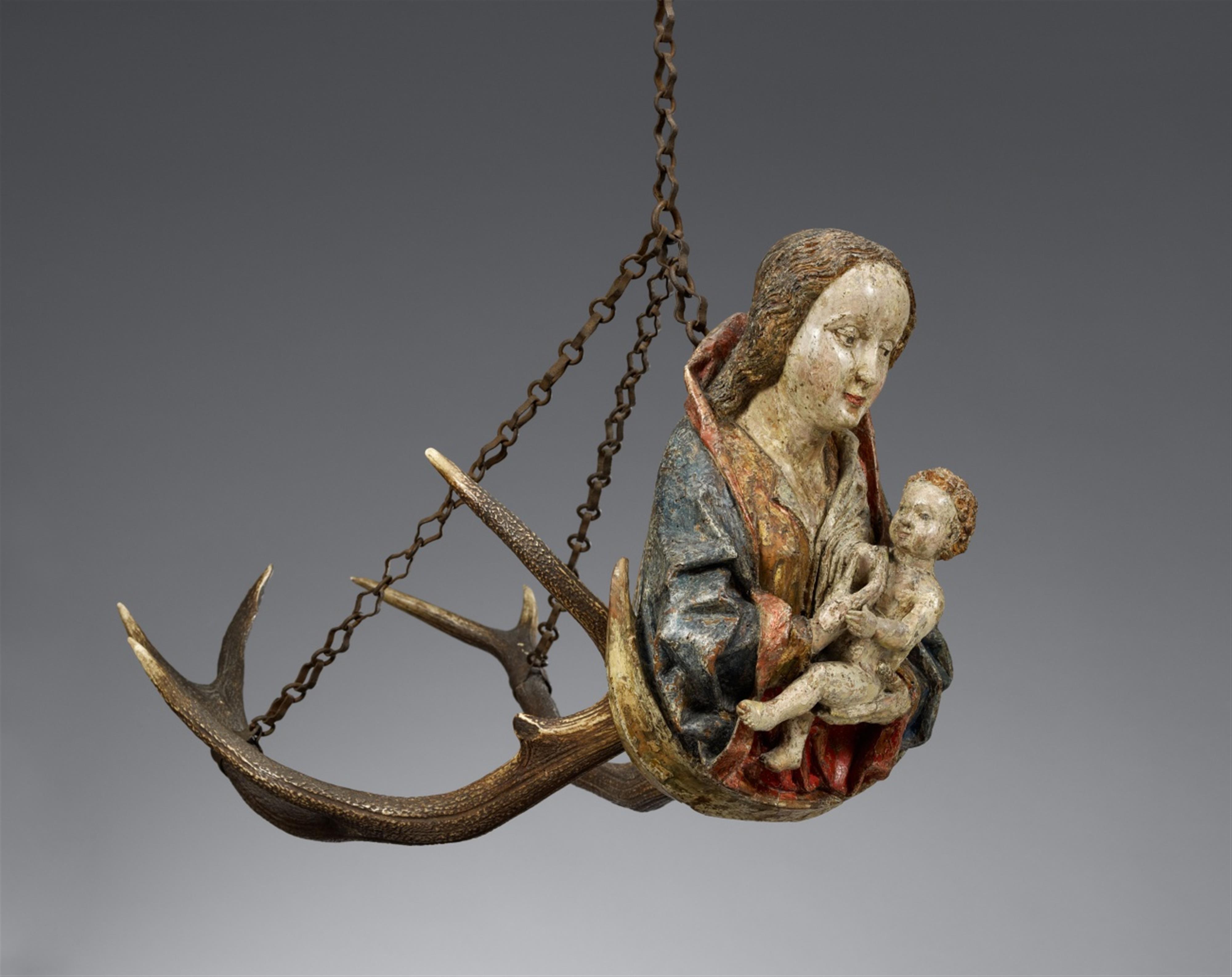 Wohl Norddeutsch 1. Hälfte 15. Jahrhundert - Madonna mit Kind als Lüsterweibchen - image-2