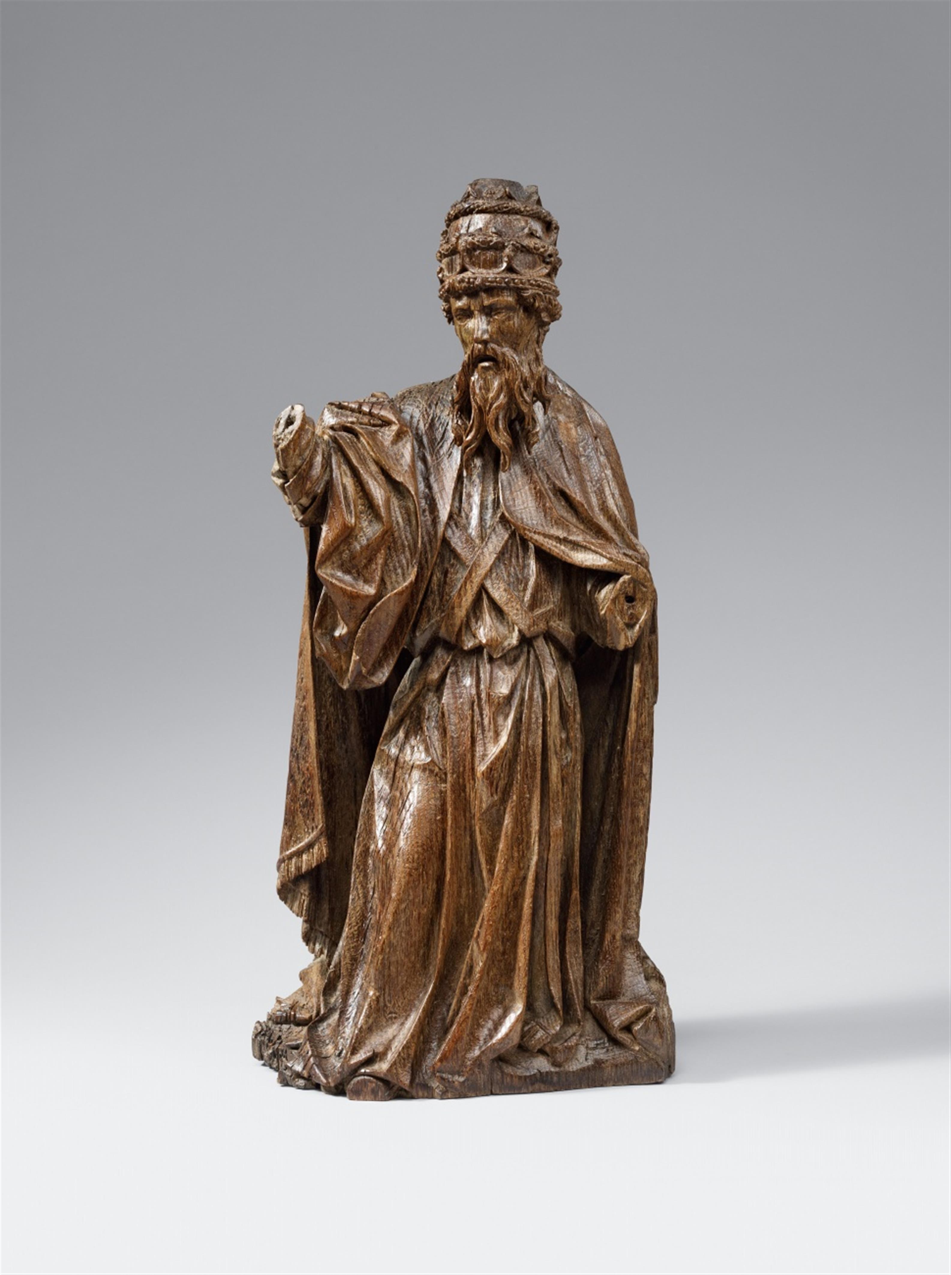Flemish late 15th century - A late 15th century Flemish carved oak figure of God the Father - image-1