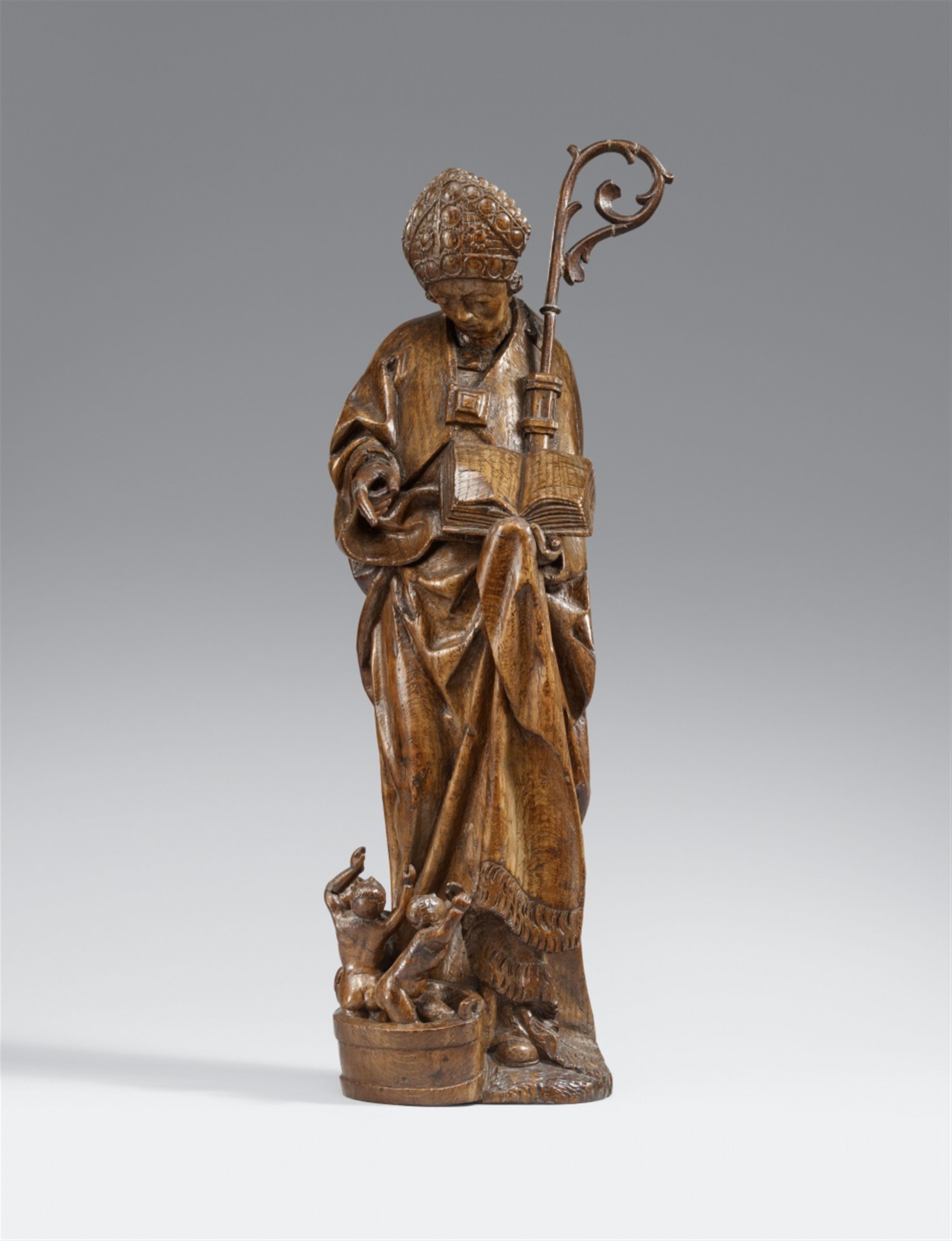 Netherlands circa 1510 - A Netherlandish carved wooden figure of Saint Nicholas, circa 1510 - image-1