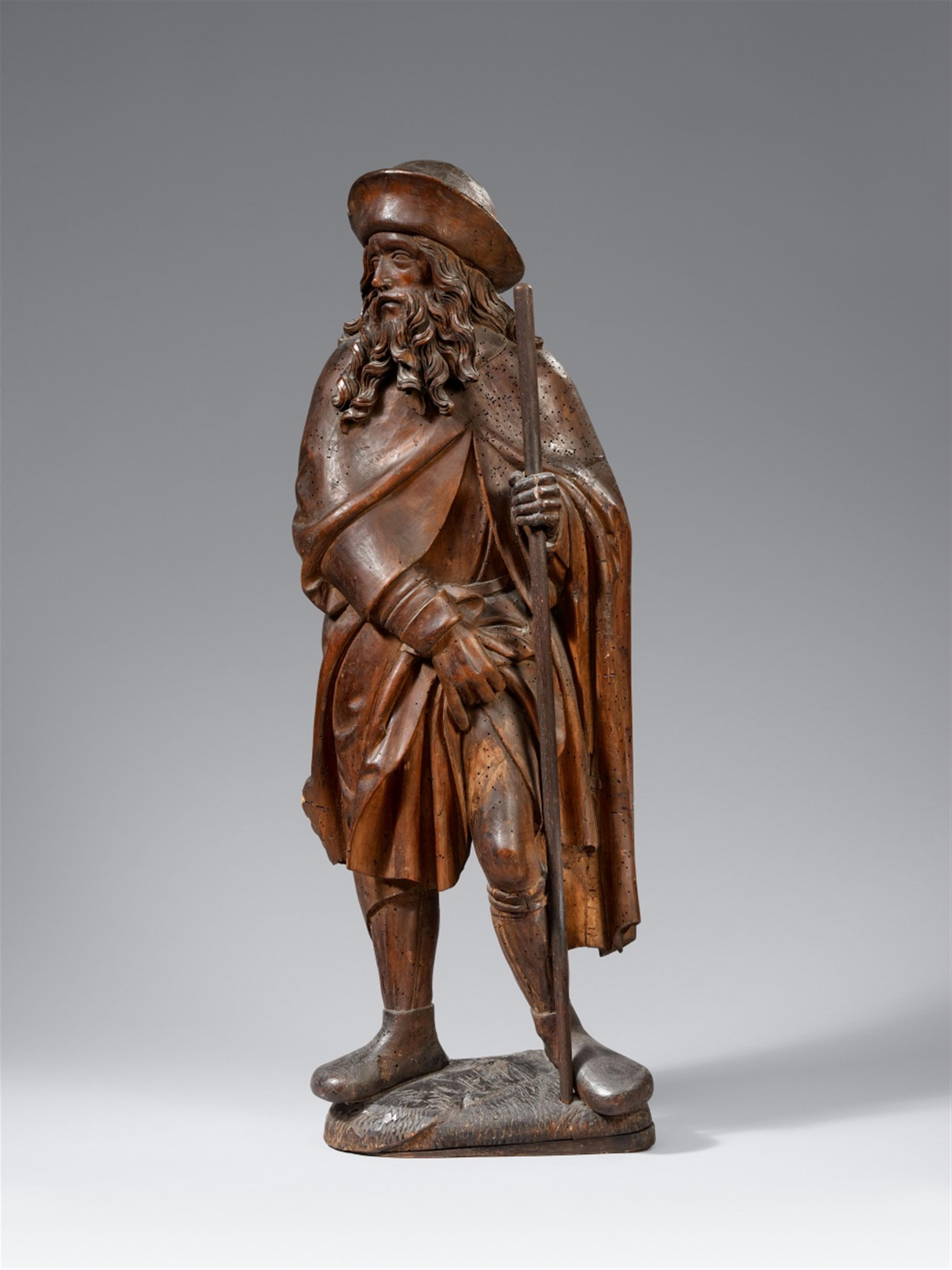 Probably Central Germany early 16th century - An early 16th century carved wooden figure of Saint Roch, probably Central Germany - image-1