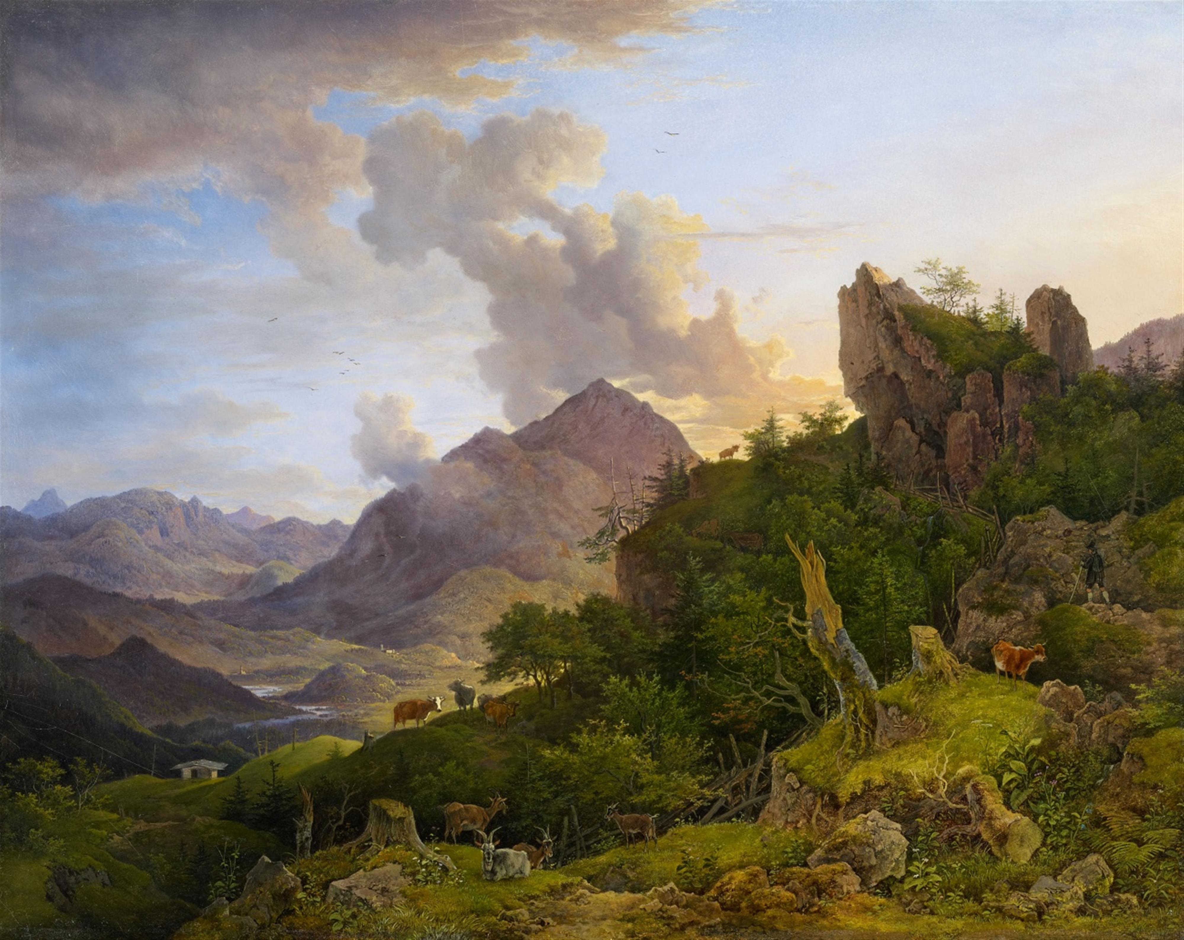 Max Joseph Wagenbauer - Mountain Landscape near Oberaudorf with Inntal - image-1