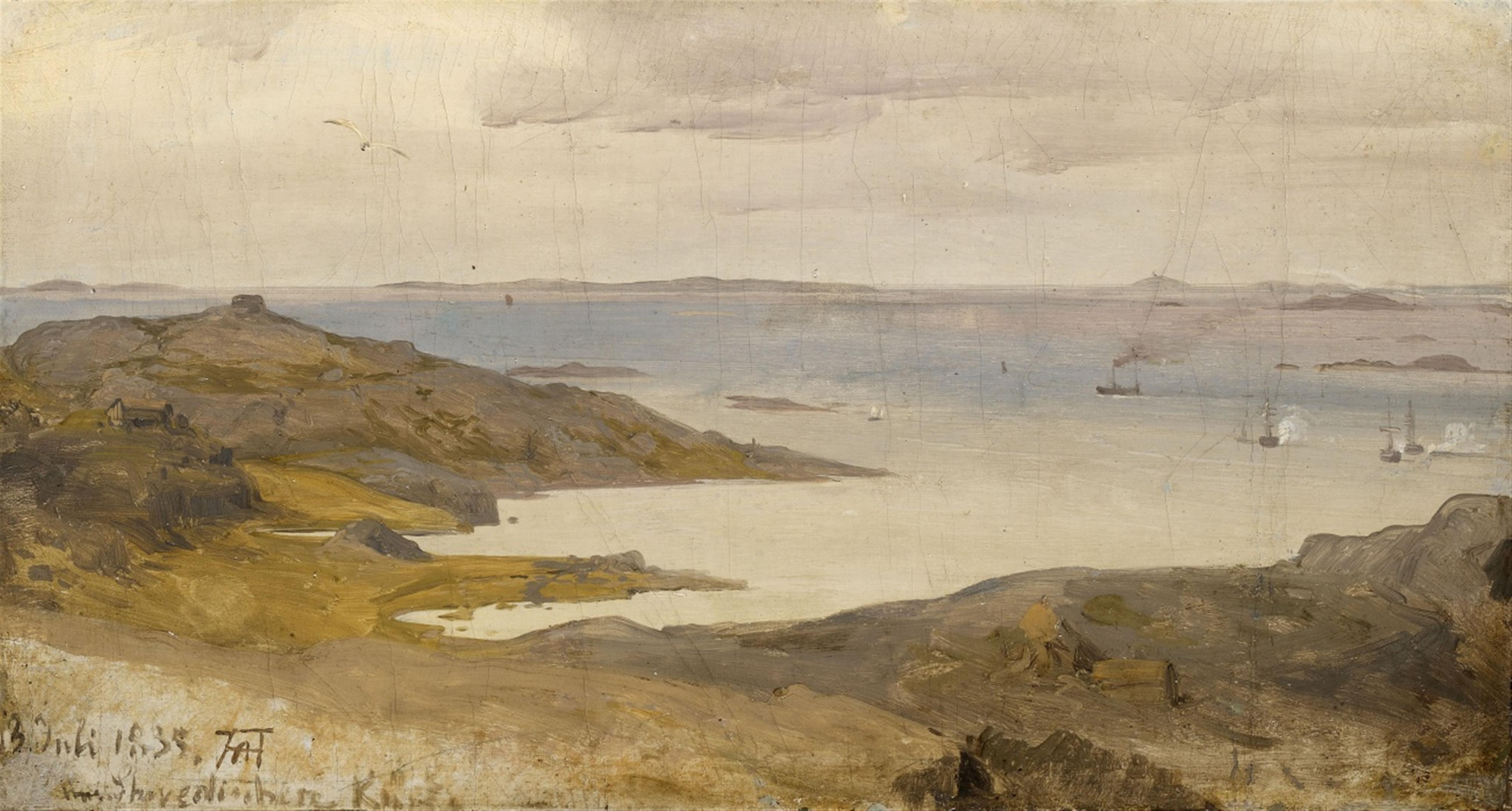 Andreas Achenbach - Oil Sketch of the Swedish Coastline - image-1