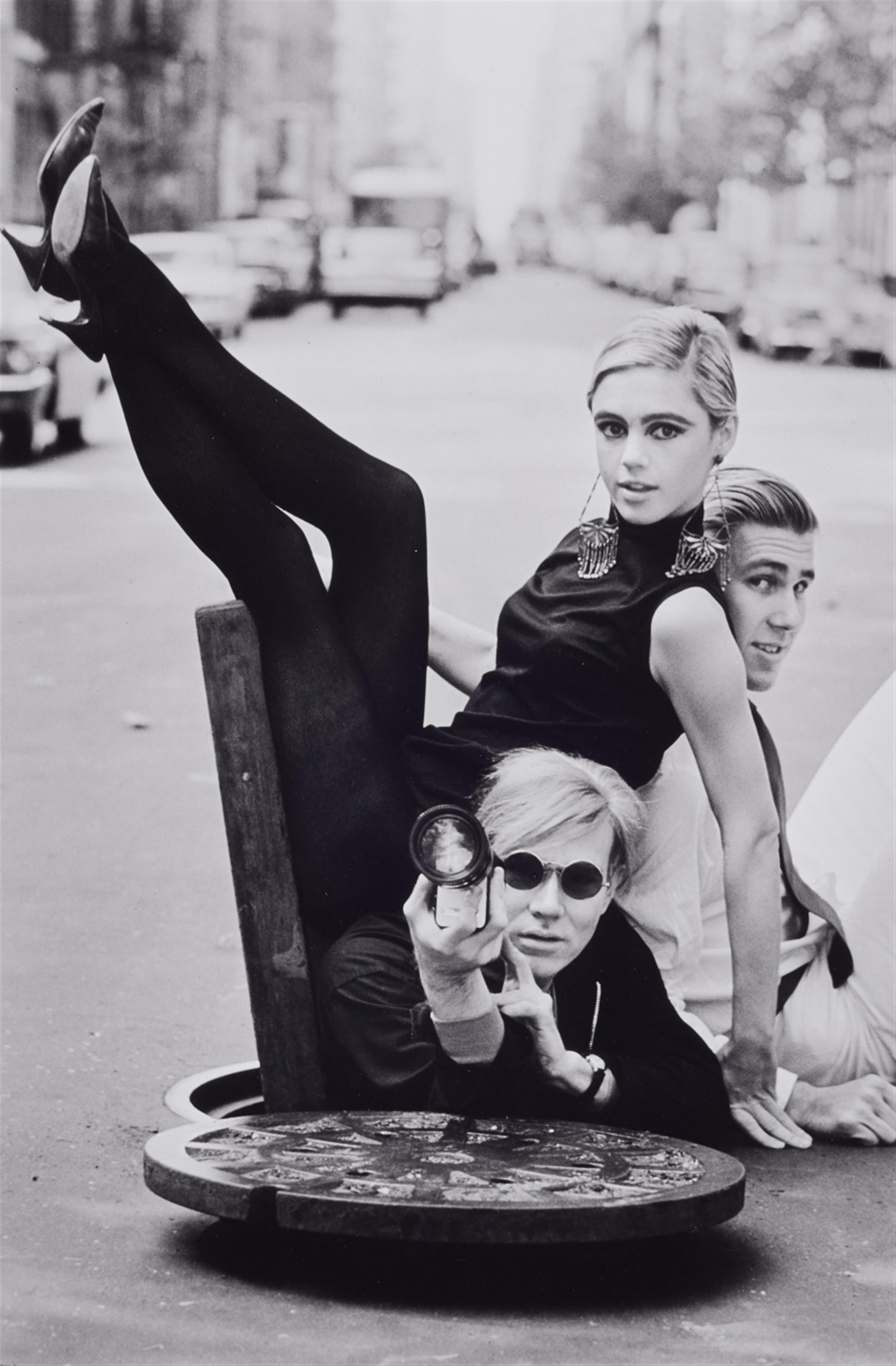 Burt Glinn - Andy Warhol with Edie Sedgwick and Chuck Wein, New York City - image-1