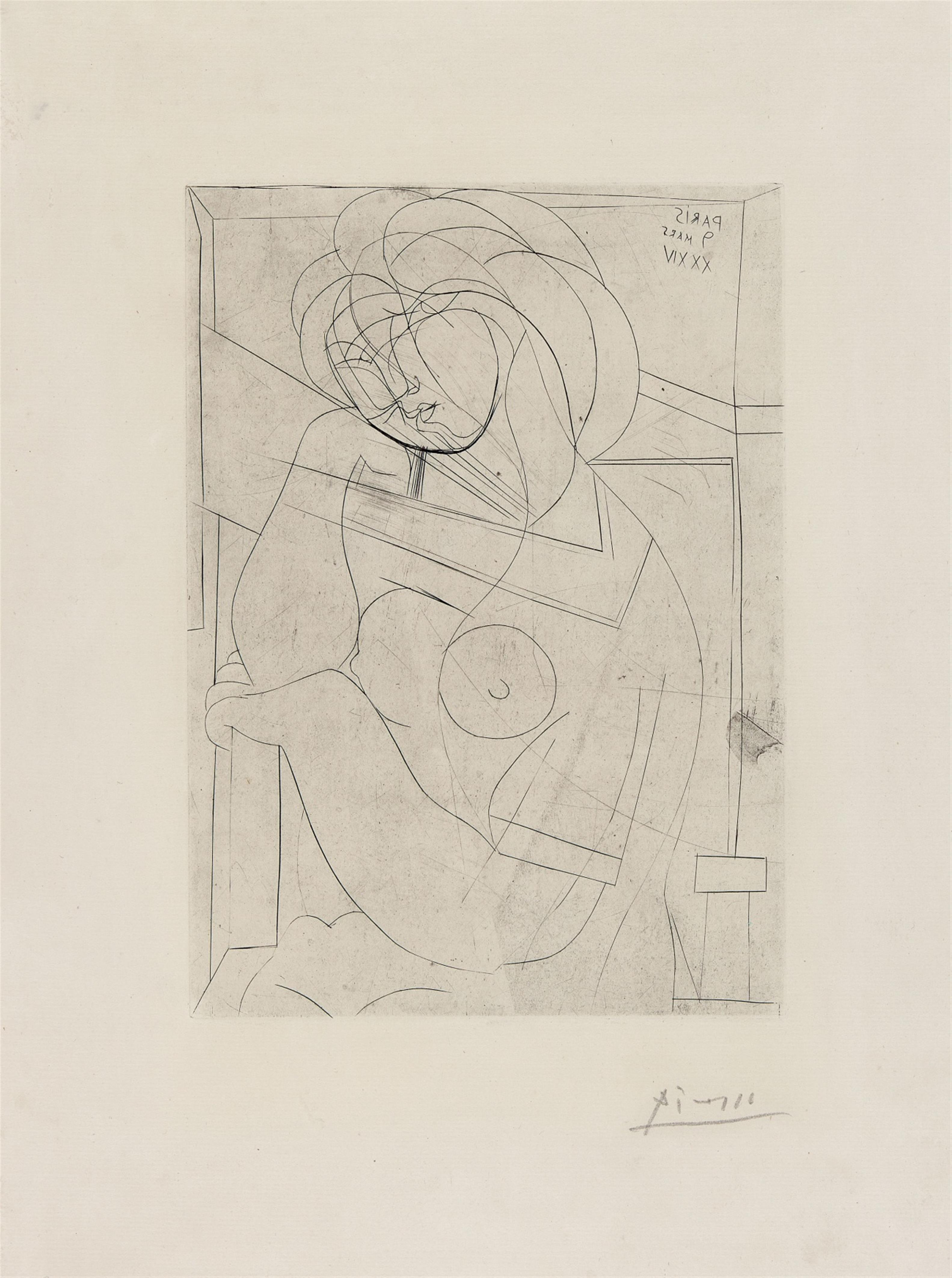 Pablo Picasso - Femme nu assise, la Tête appuyée la Main - image-1
