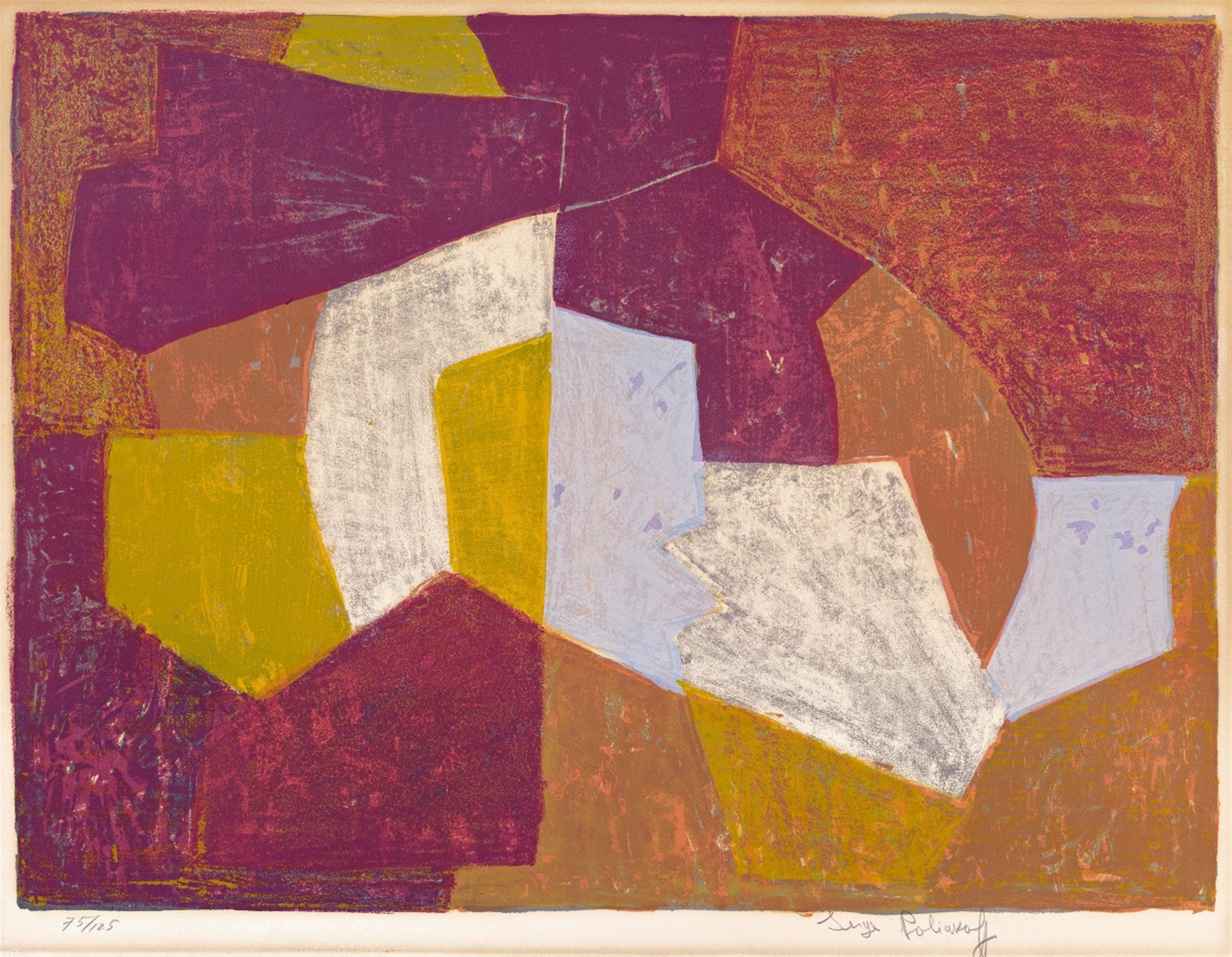 Serge Poliakoff - Composition carmin, brune, jaune et grise - image-1