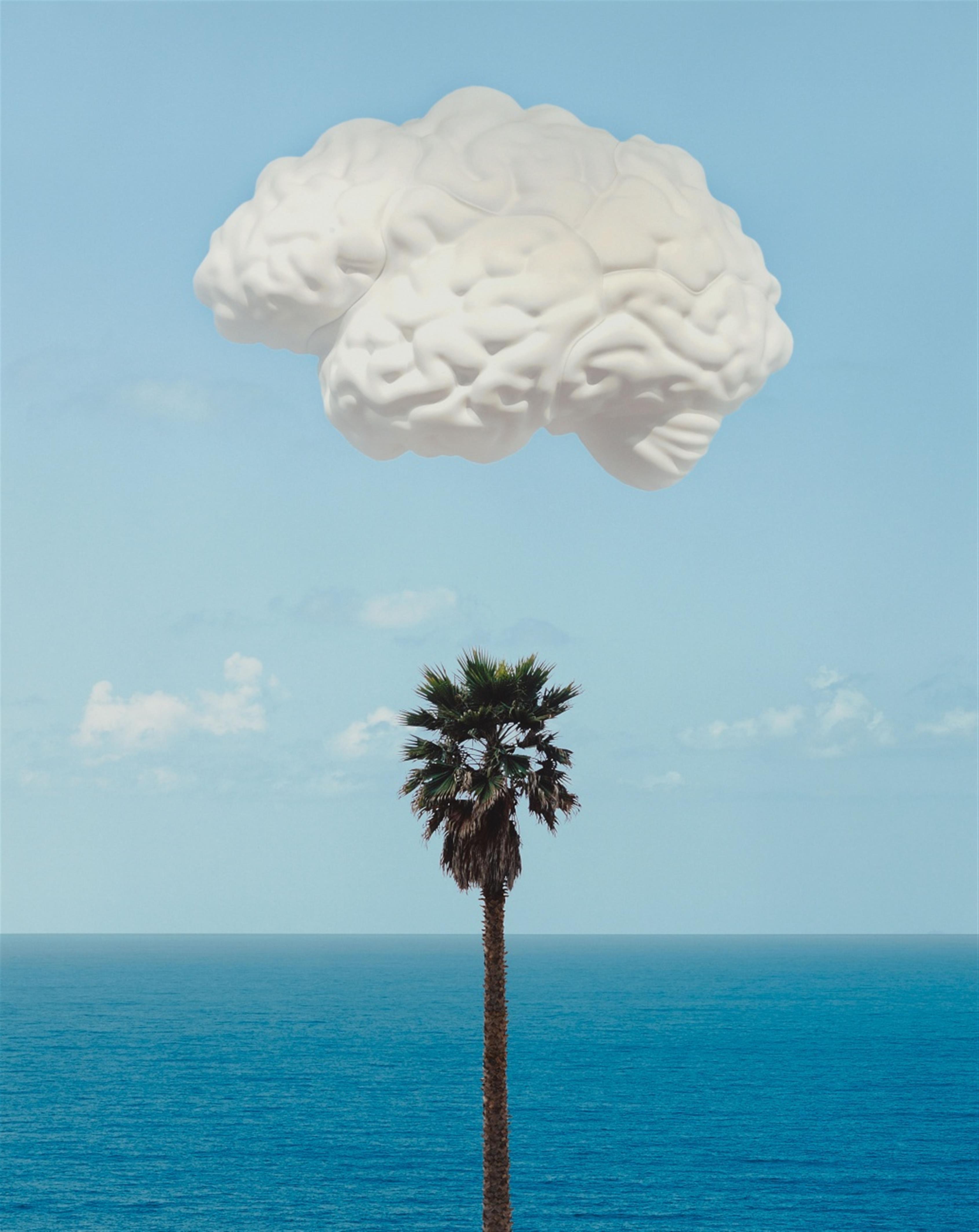 John Baldessari - Brain/Cloud (with seascape and palm tree) - image-1