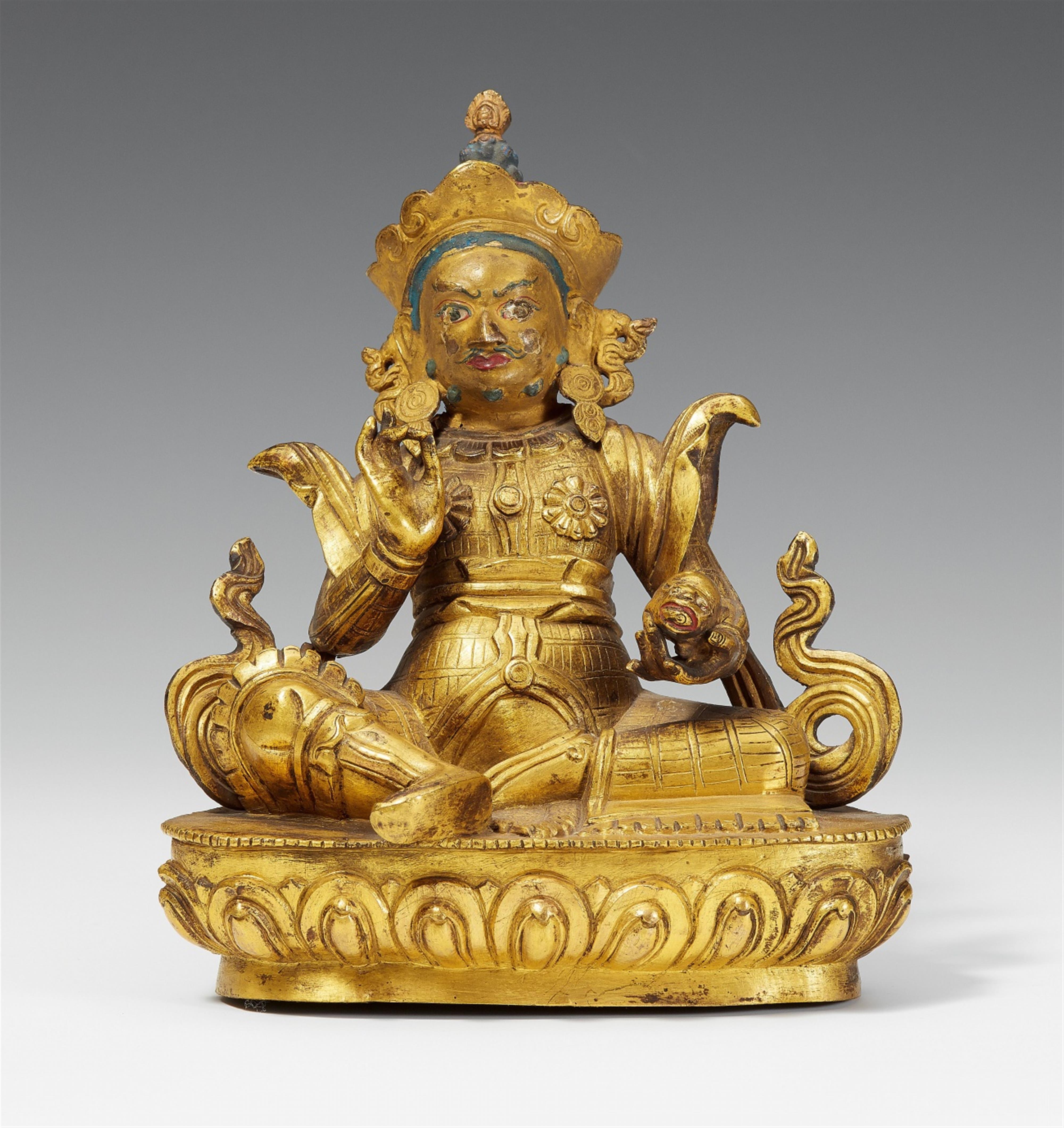 A Sinotibetan gilt bronze figure of Vaishravana. 18th century - image-1
