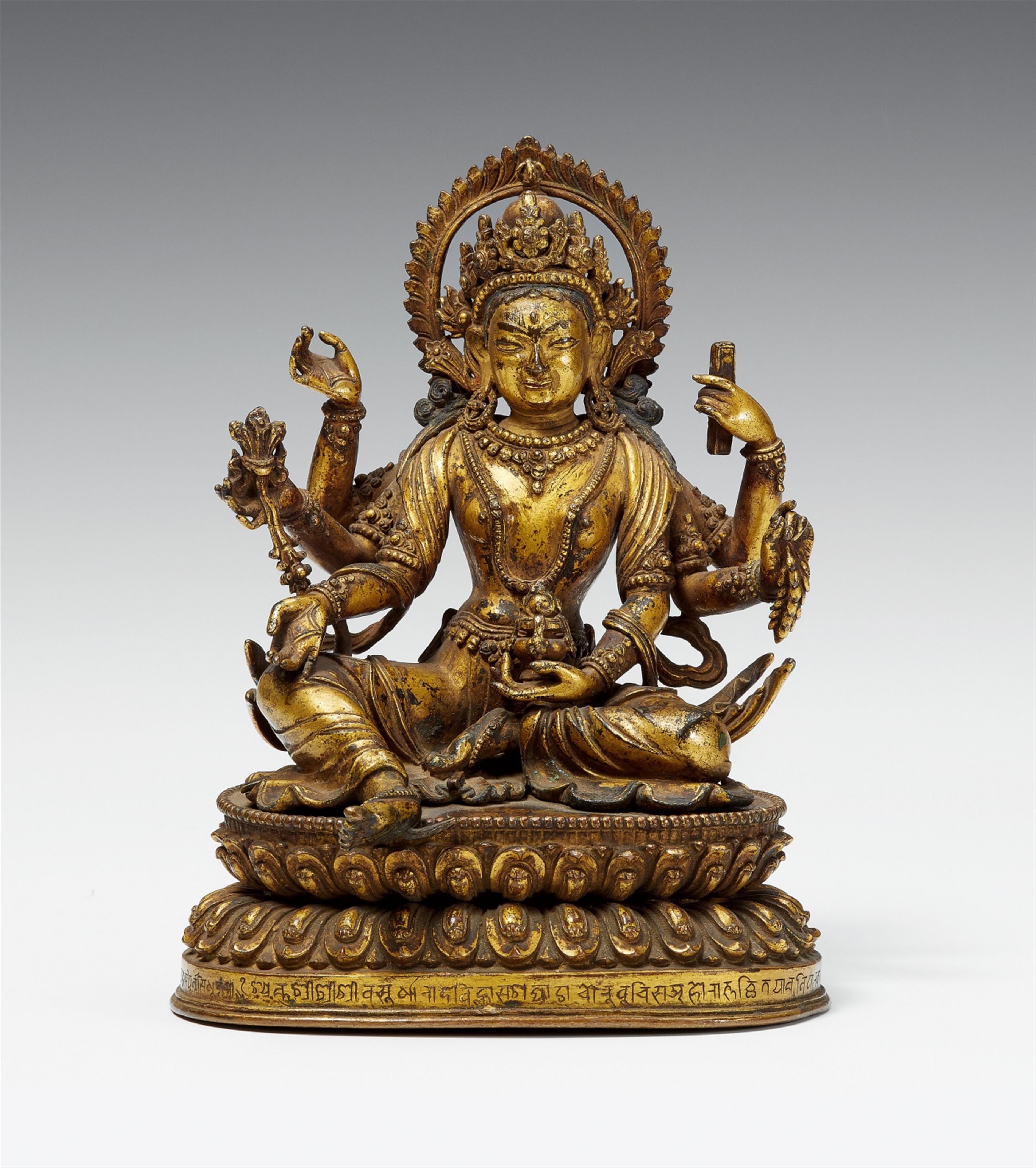 Vasudhara. Feuervergoldete Bronze. Nepal. 18. Jh. - image-1