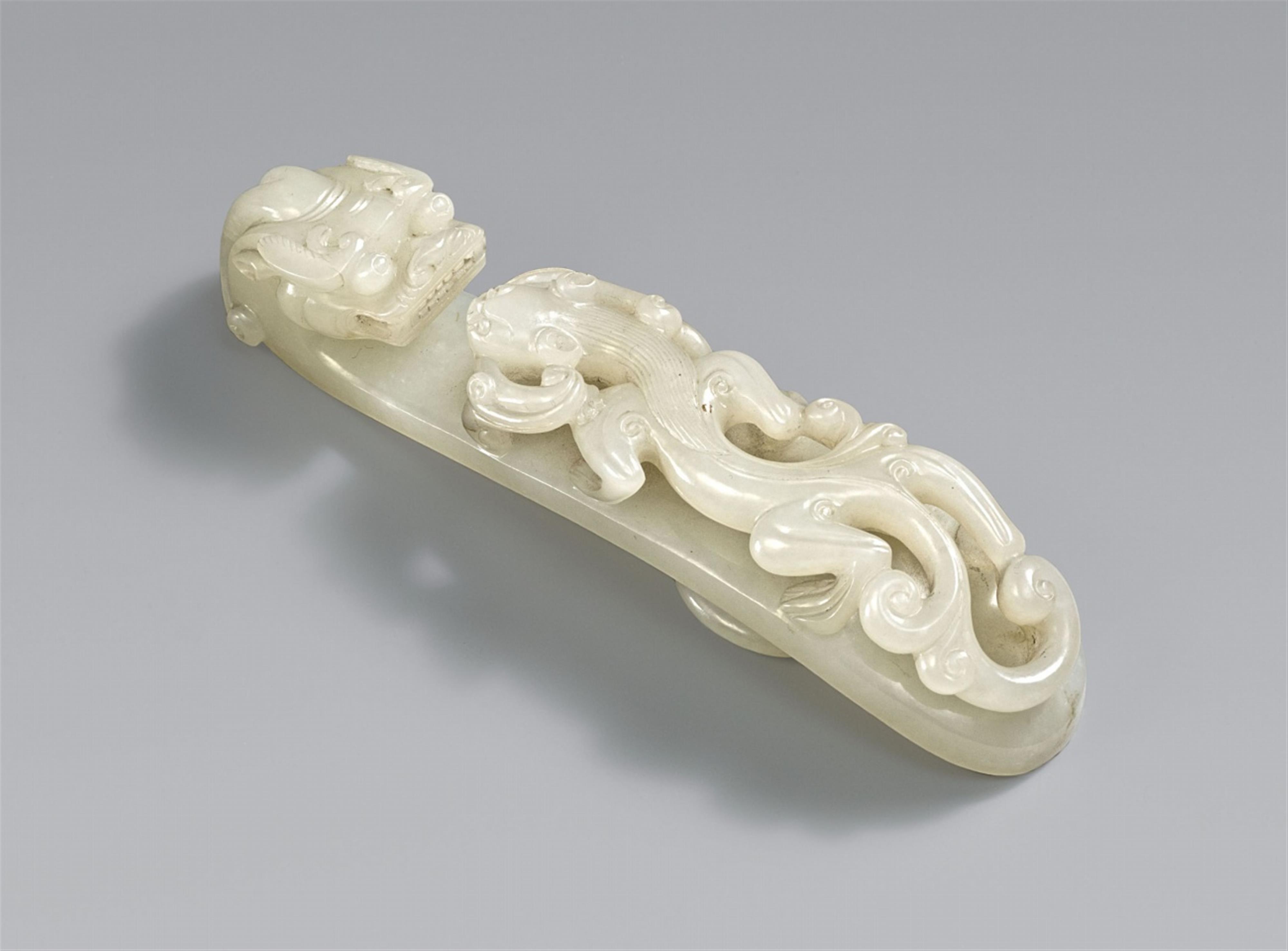 Gürtelhaken. Weiße Jade. Qing-Zeit - image-1