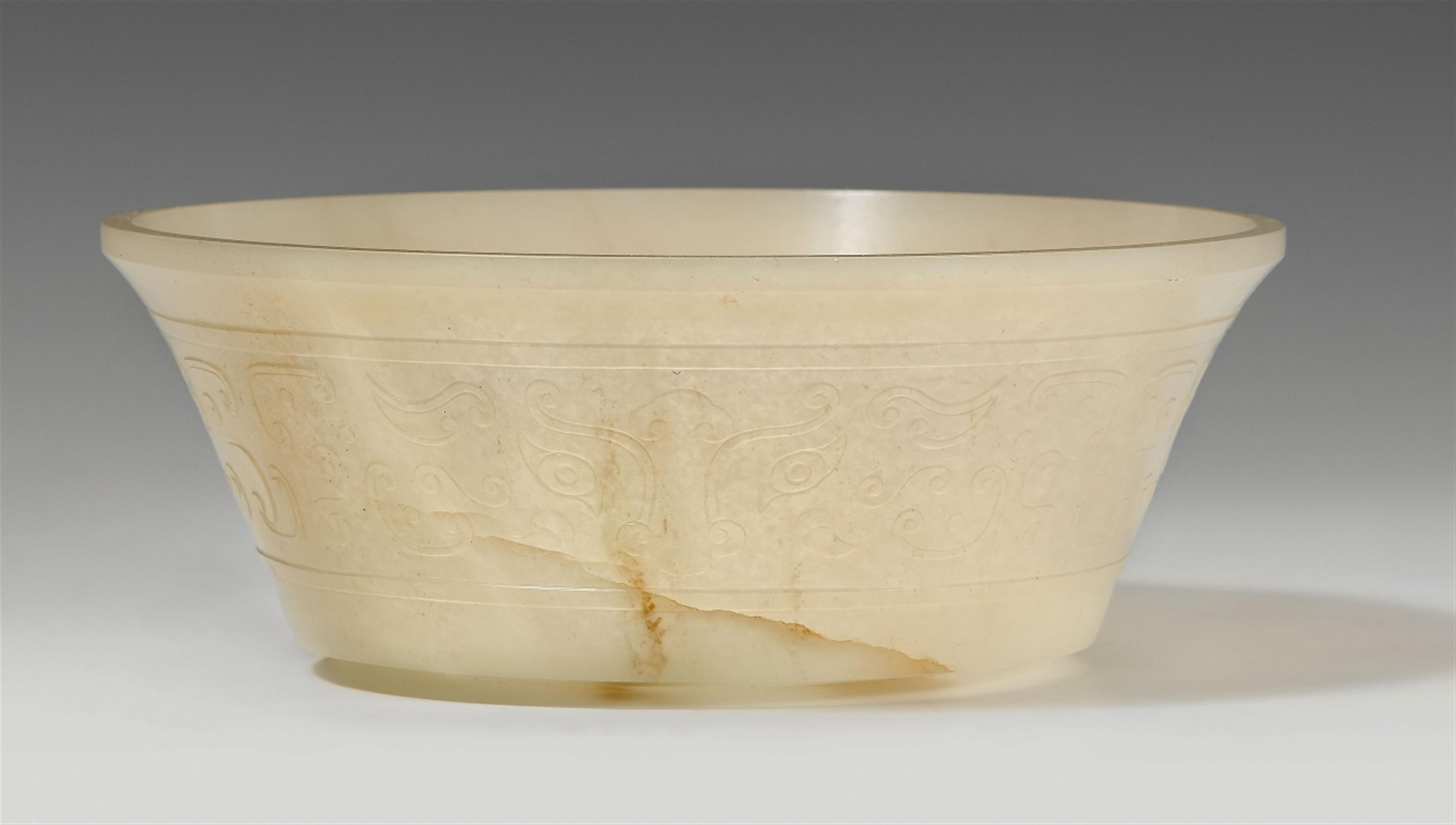 A light grey jade bowl - image-1