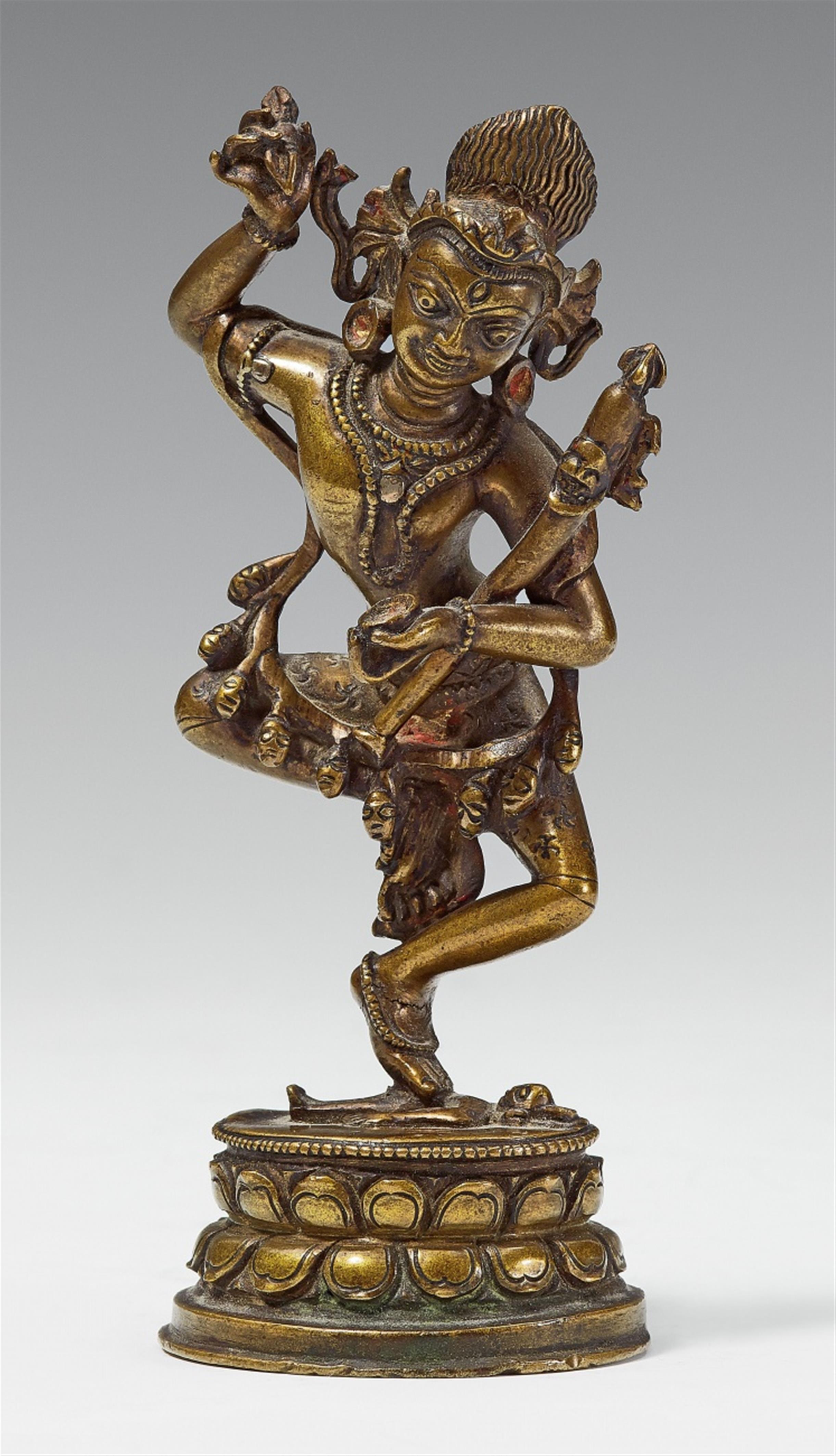 A Northeast Indian brass figure of Heruka. Pala style, 12th century - image-1