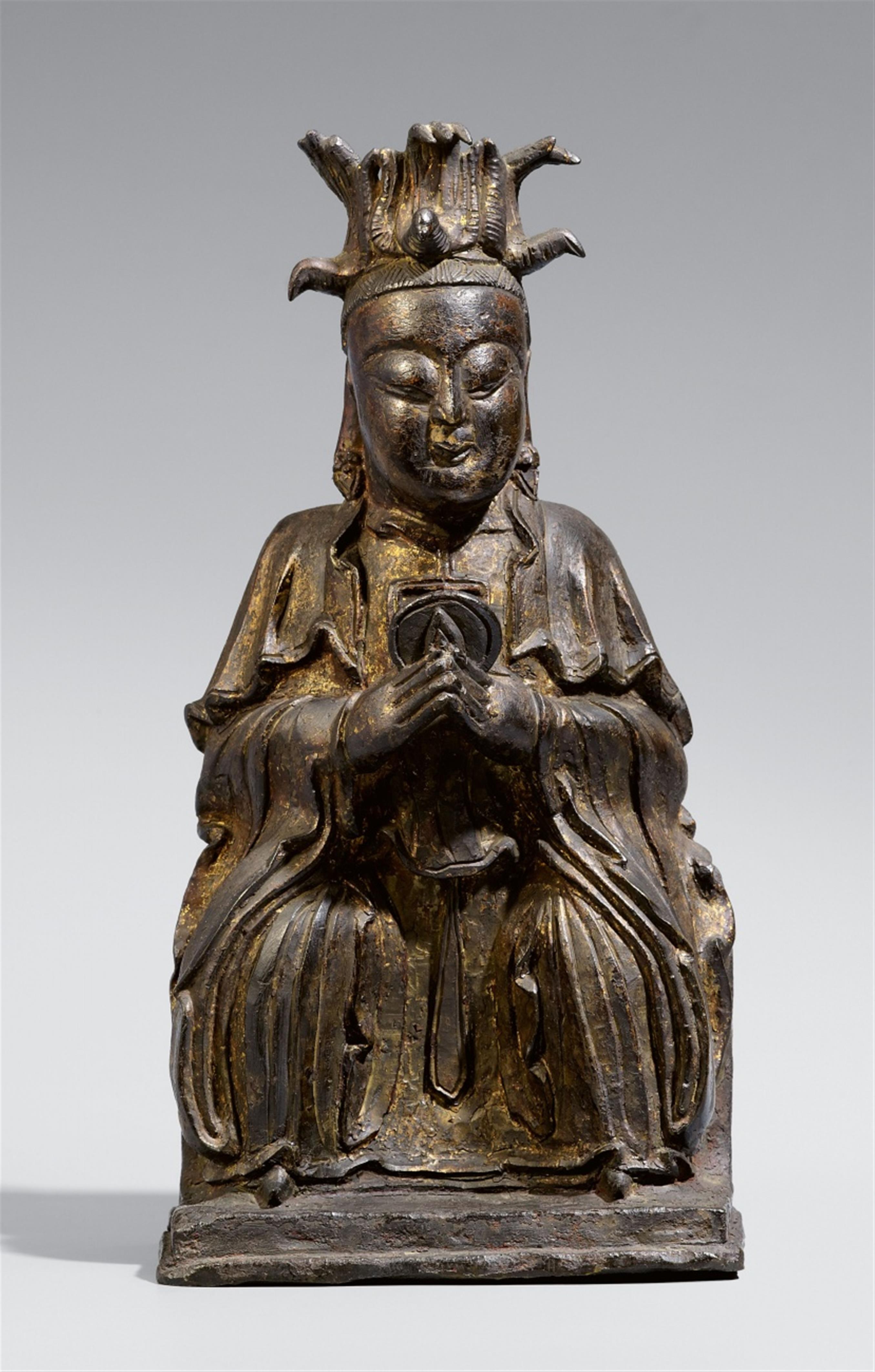 A bronze figure of Yangguang Niangniang, the Daoist goddess of Eyesight. Ming dynasty - image-1