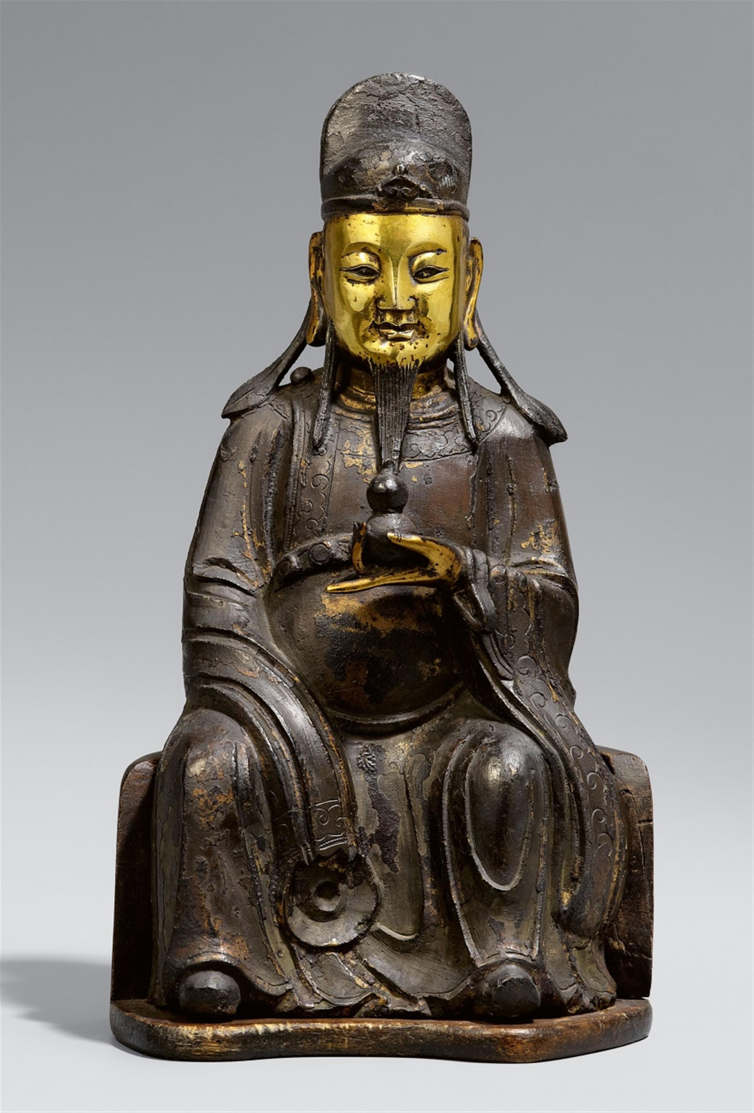 A bronze figure of a Daoist dignitary. 17th/18th century - image-1