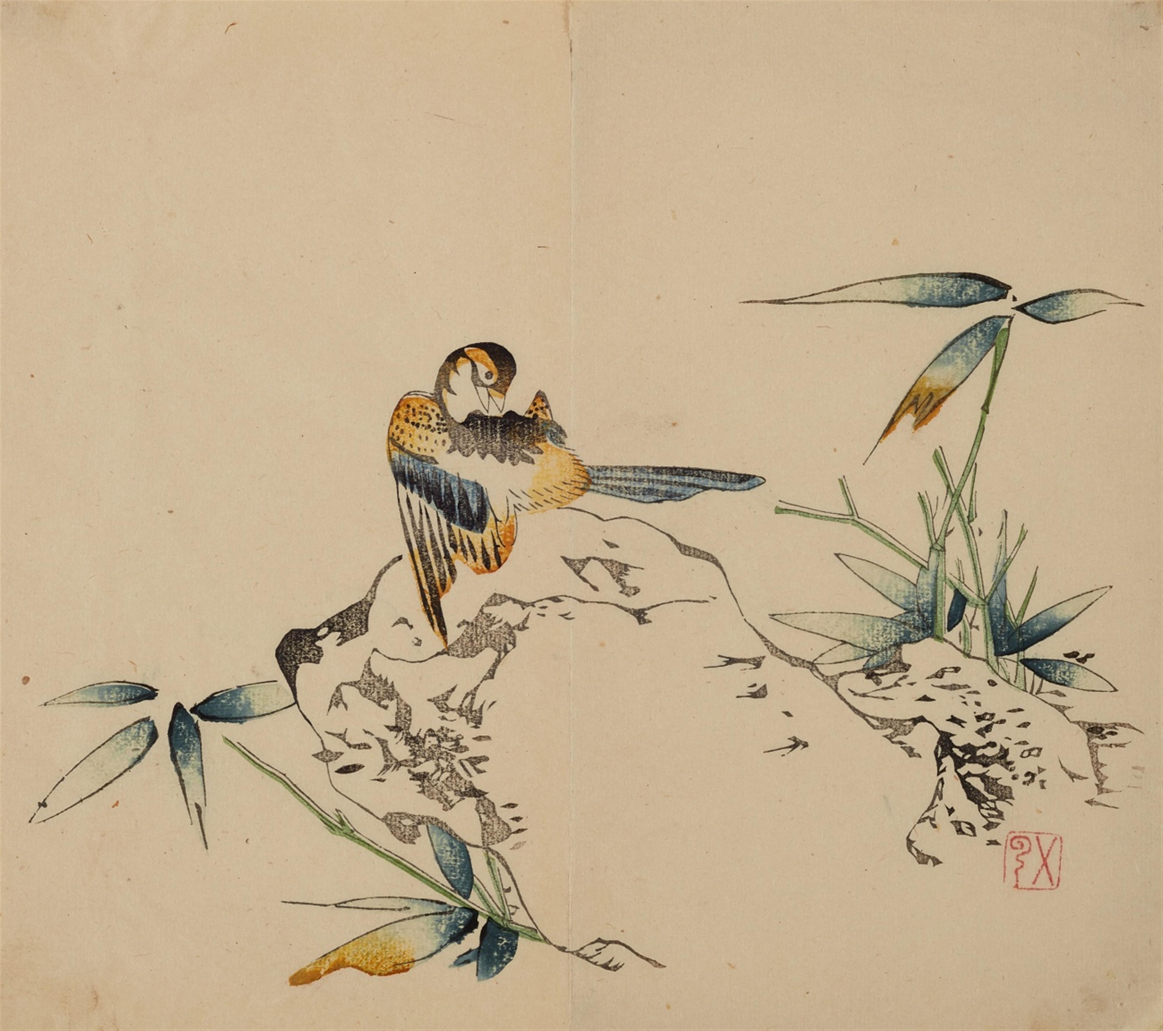 Various artists . 19th century - 27 colour woodblock prints from the "Shizhuzhai jianpu" (Collection of letter papers from the Ten Bamboo Studio) depicting different flowers and stones. 19th century. (27). - image-1