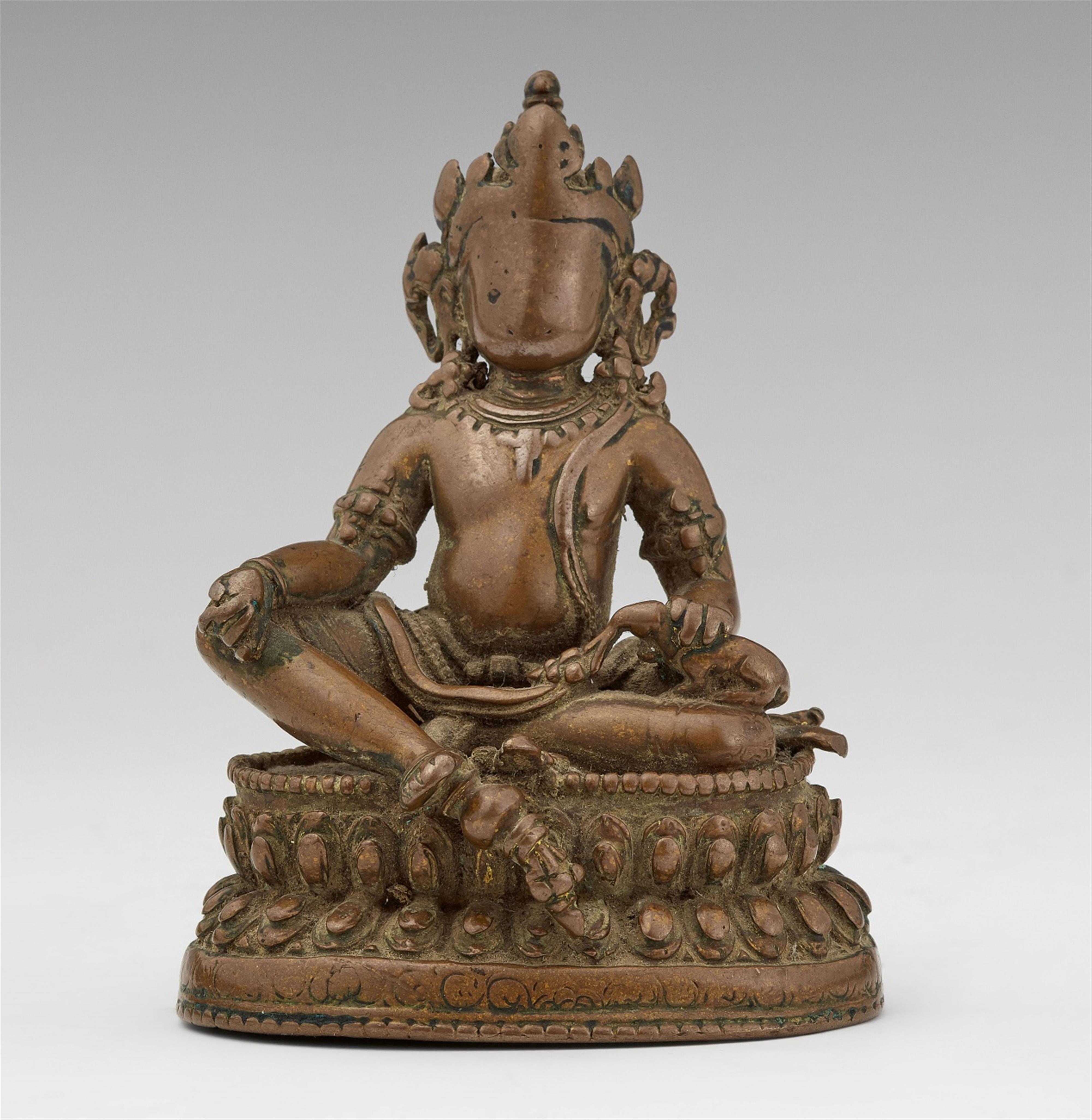 A Northeast Indian copper alloy figure of Jambhala. Pala style, 12th/13th century - image-1