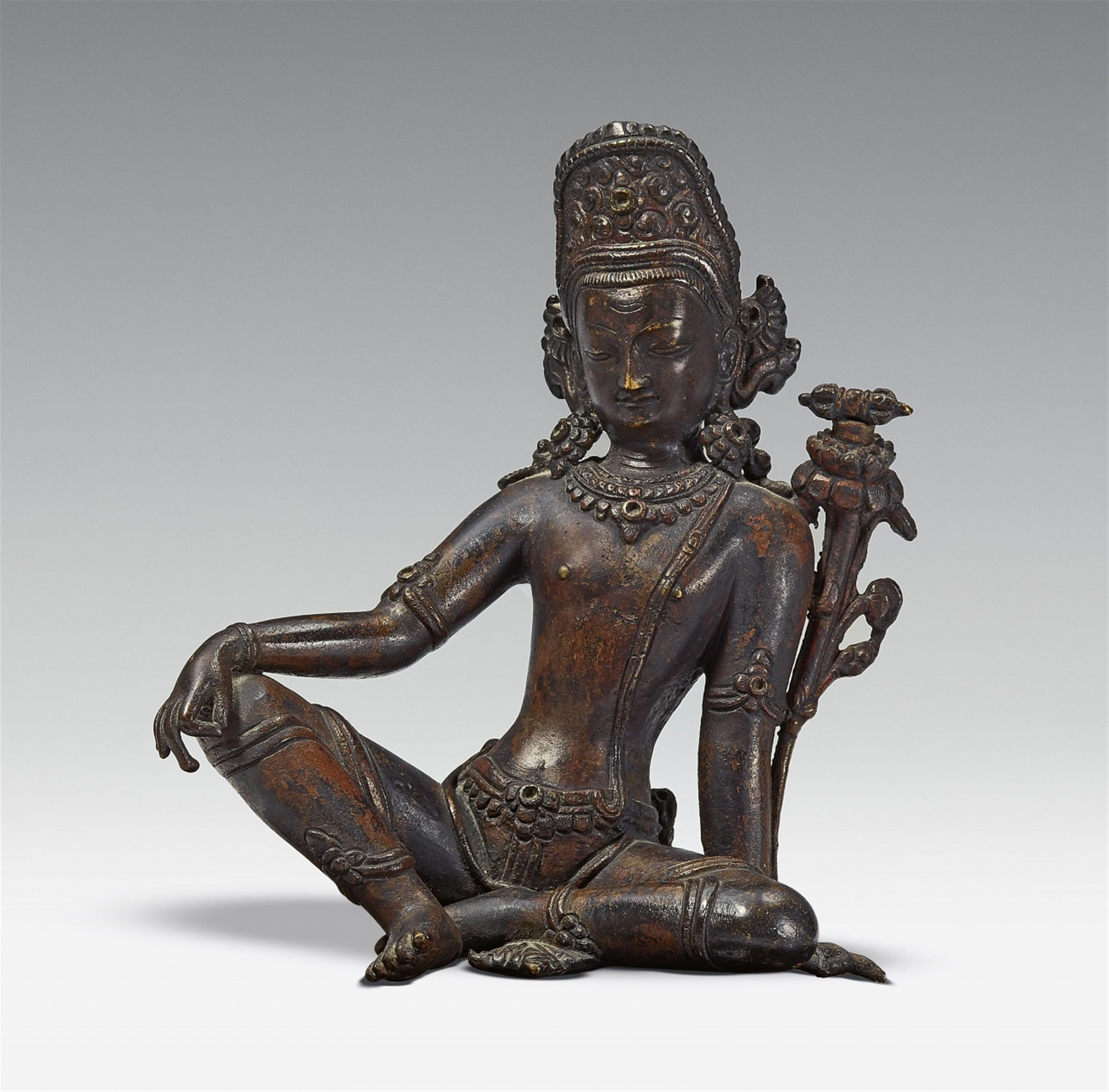 A Nepalese bronze figure of Indra - image-1