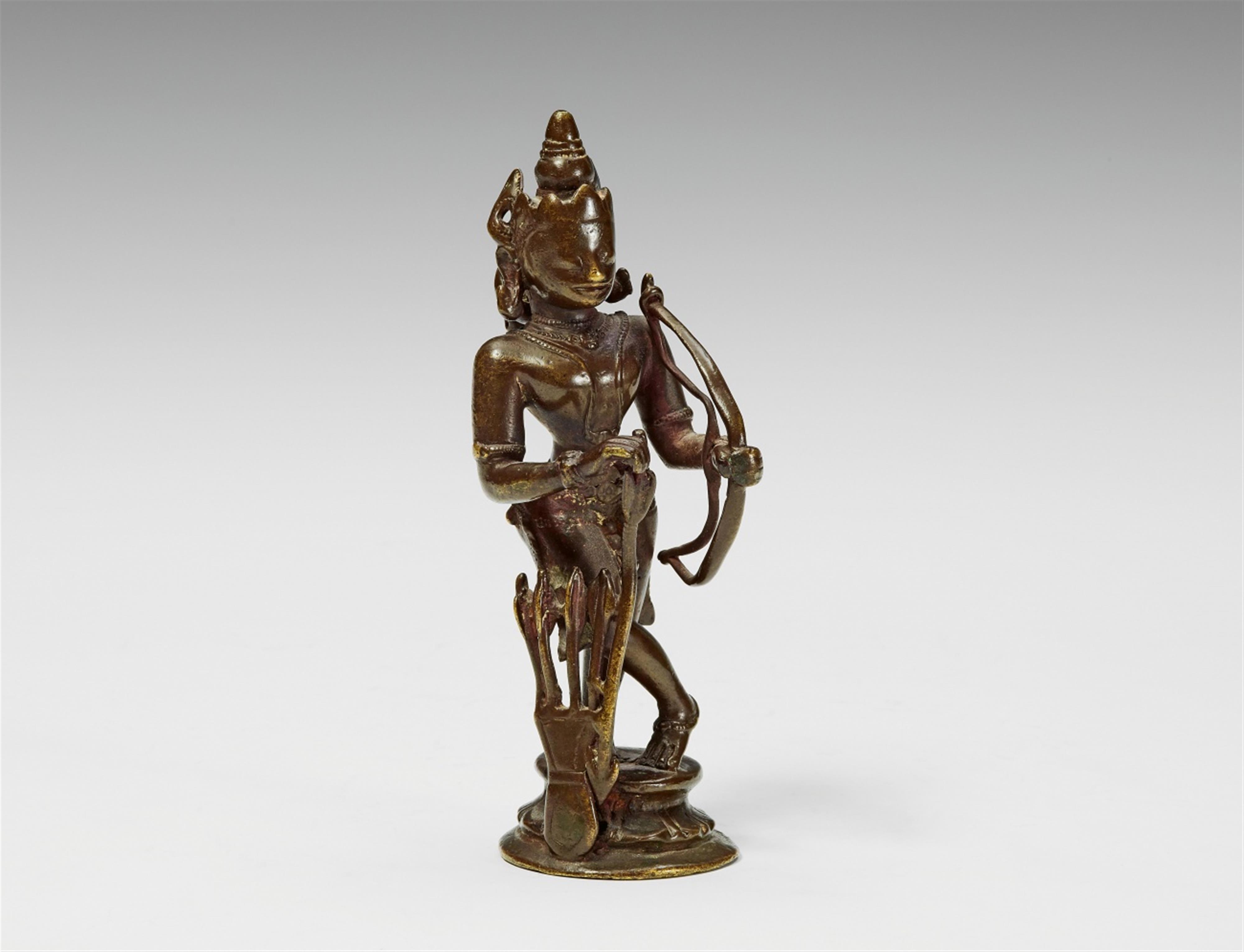 A Bengali copper alloy figure of Rama. 16th/17th century or earlier - image-1