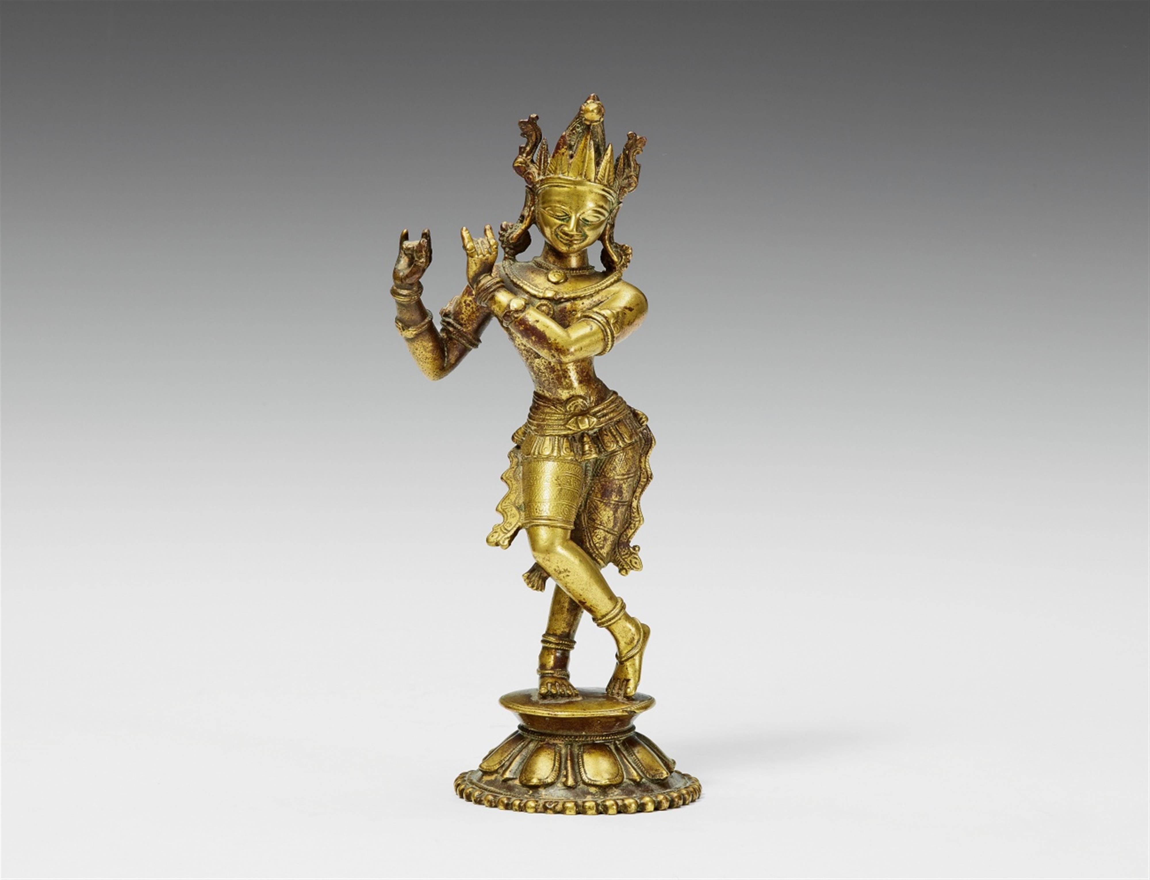 An Orissa brass figure of Krishna Venugopala. 18th/19th century - image-1