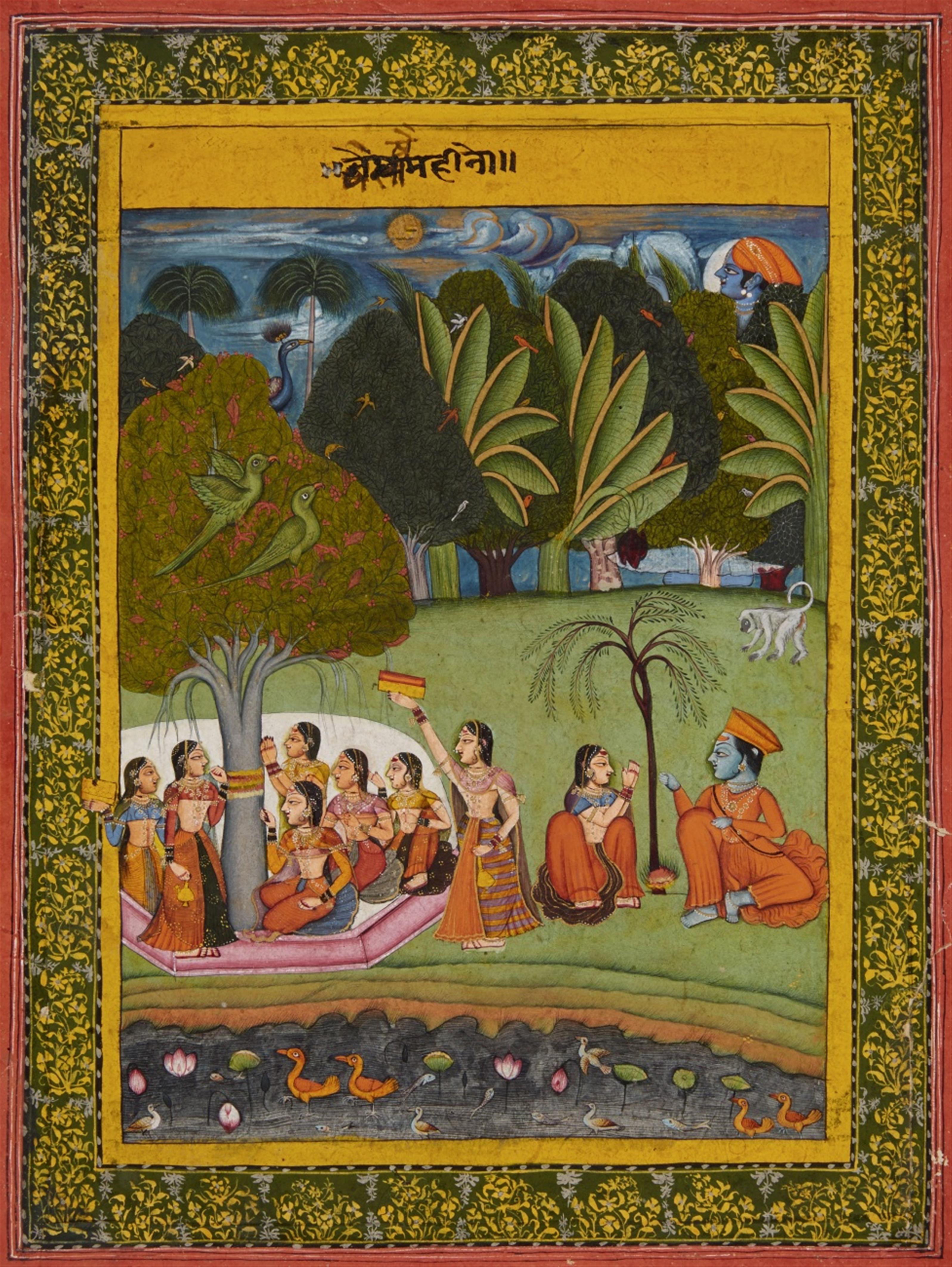 A provincial Bundi-style Barahmasa painting. Early 19th century - image-2