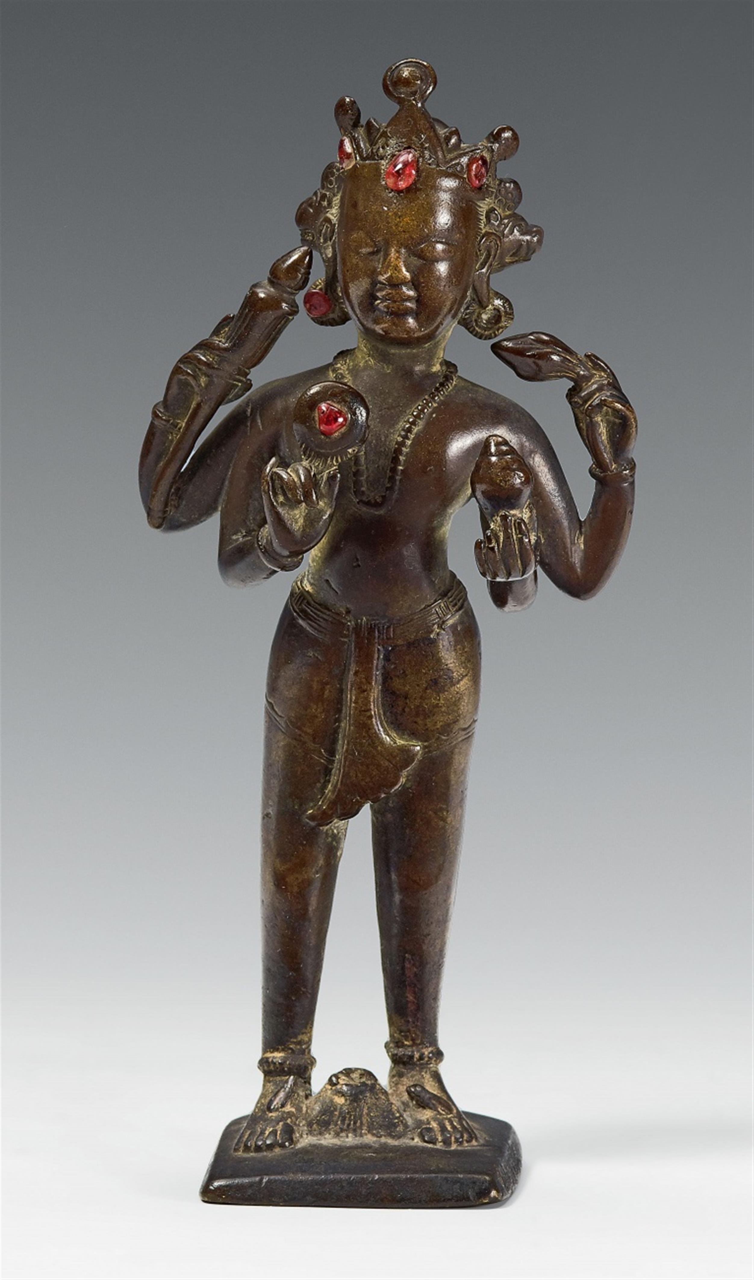 Vishnu Vaikuntha. Bronze. Nordwest-Indien. Punjab/Kashmir. 16. Jh. oder früher - image-1
