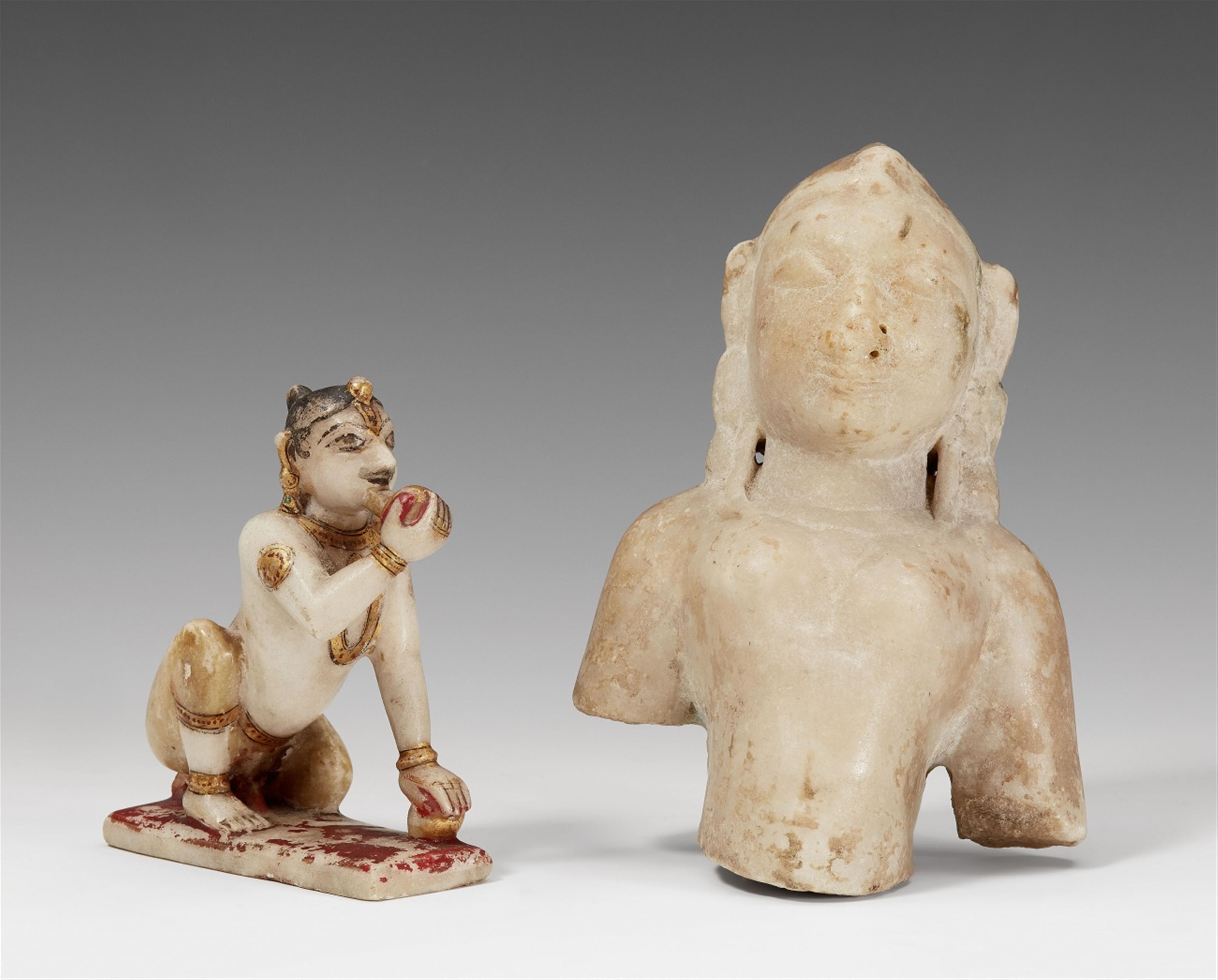 Two small Rajasthani/Gujerati alabaster objects. 19th century - image-1