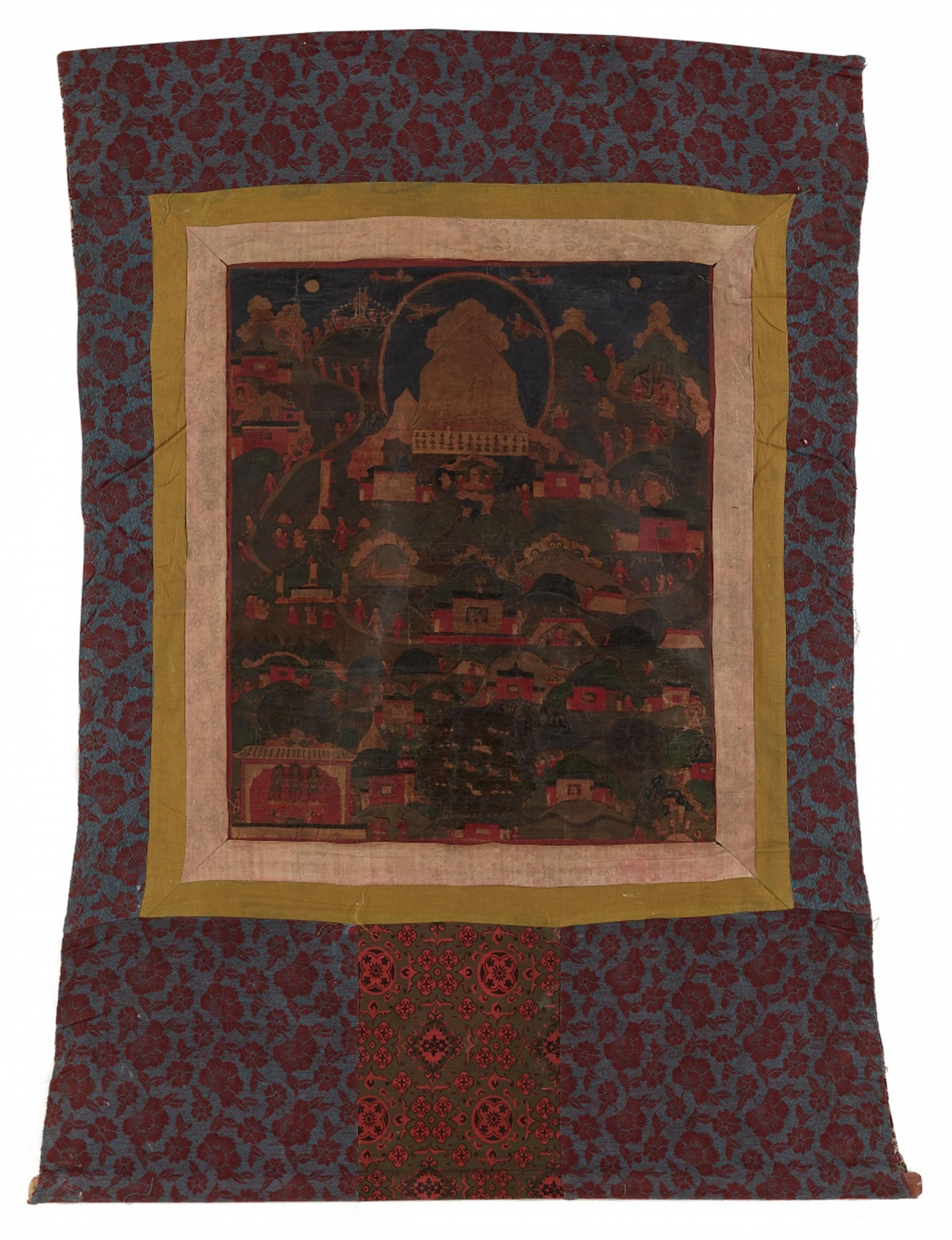 A pilgrimage thangka with the mount Kailash. 18th century - image-1