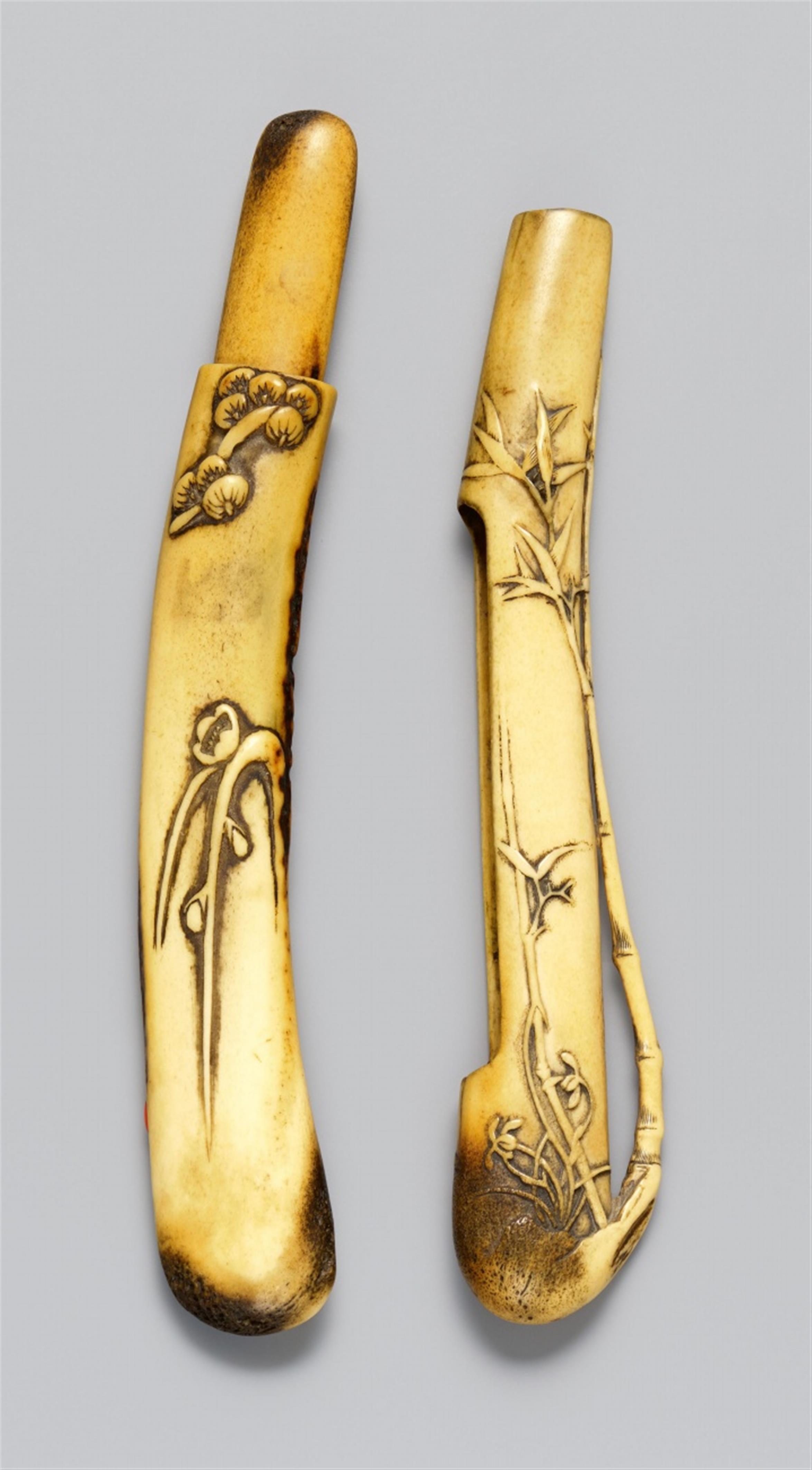 Two stag antler kiseruzutsu. Second half 19th century - image-1