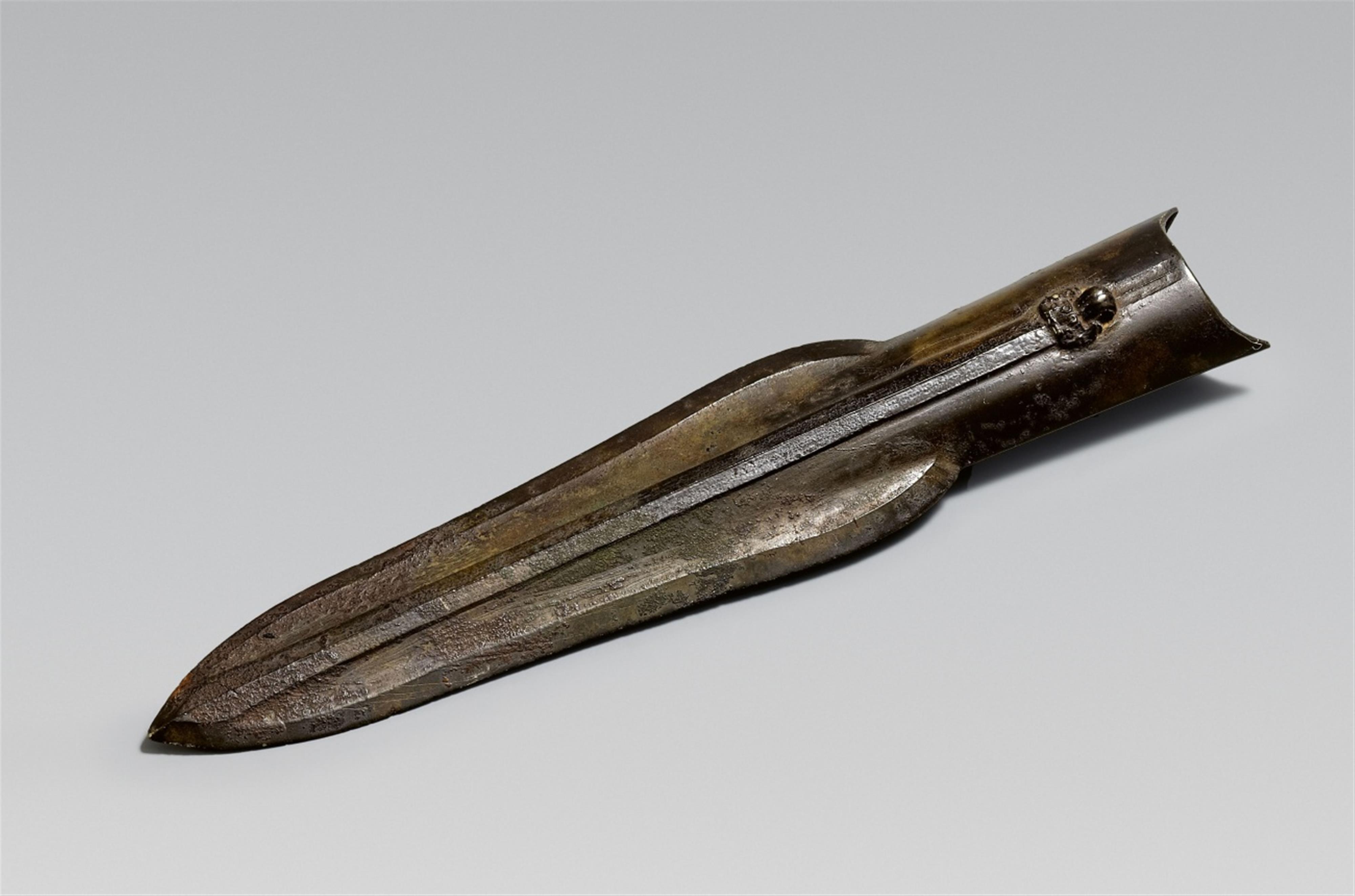A bronze lance tip. In the style of the Han dynasty, but probably Song dynasty - image-1