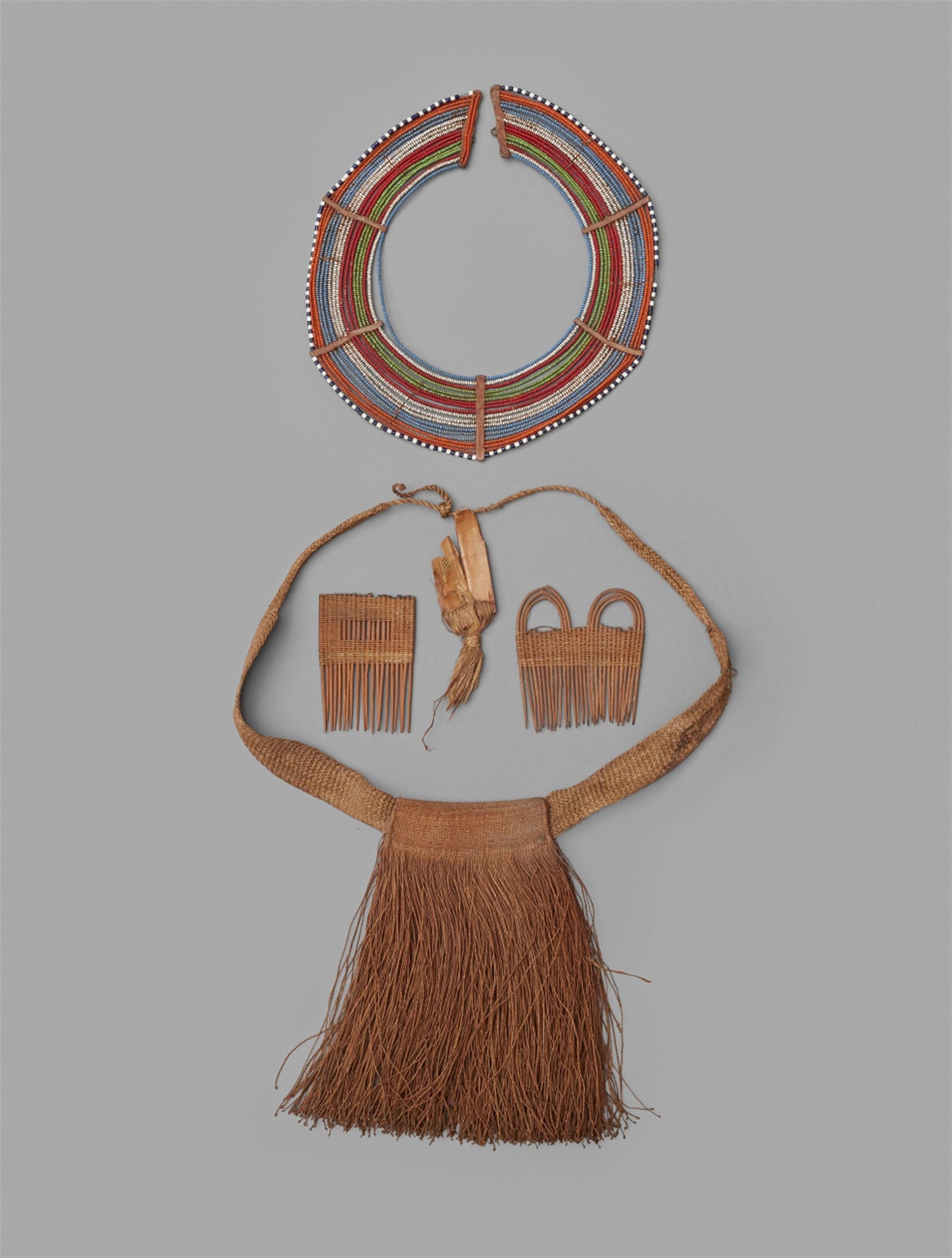 MASAI NECKLACE; APRON AND TWO COMBS - image-1