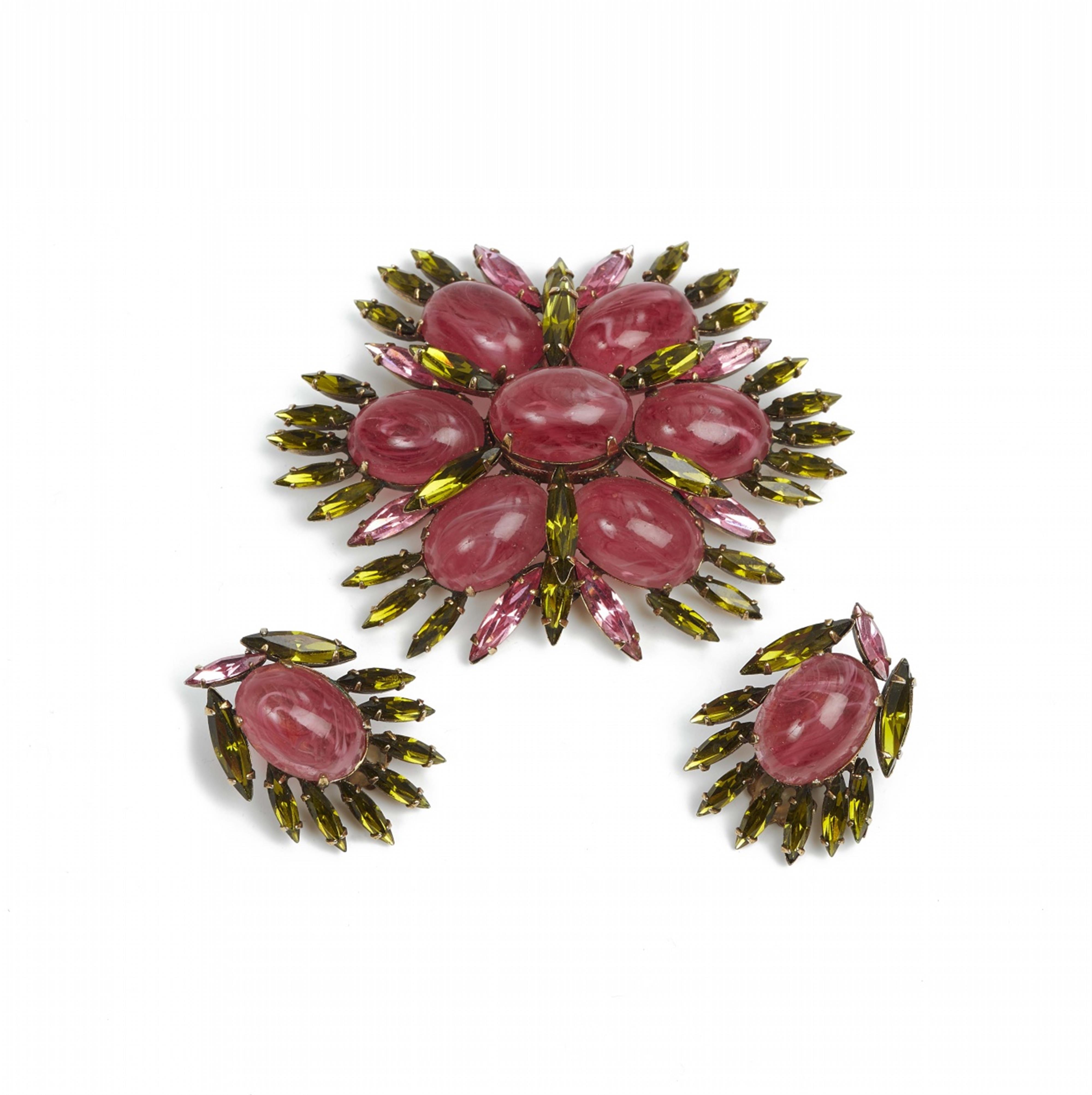 A Robert Originals brooch and pair of clip earrings, New York 1960s - image-1