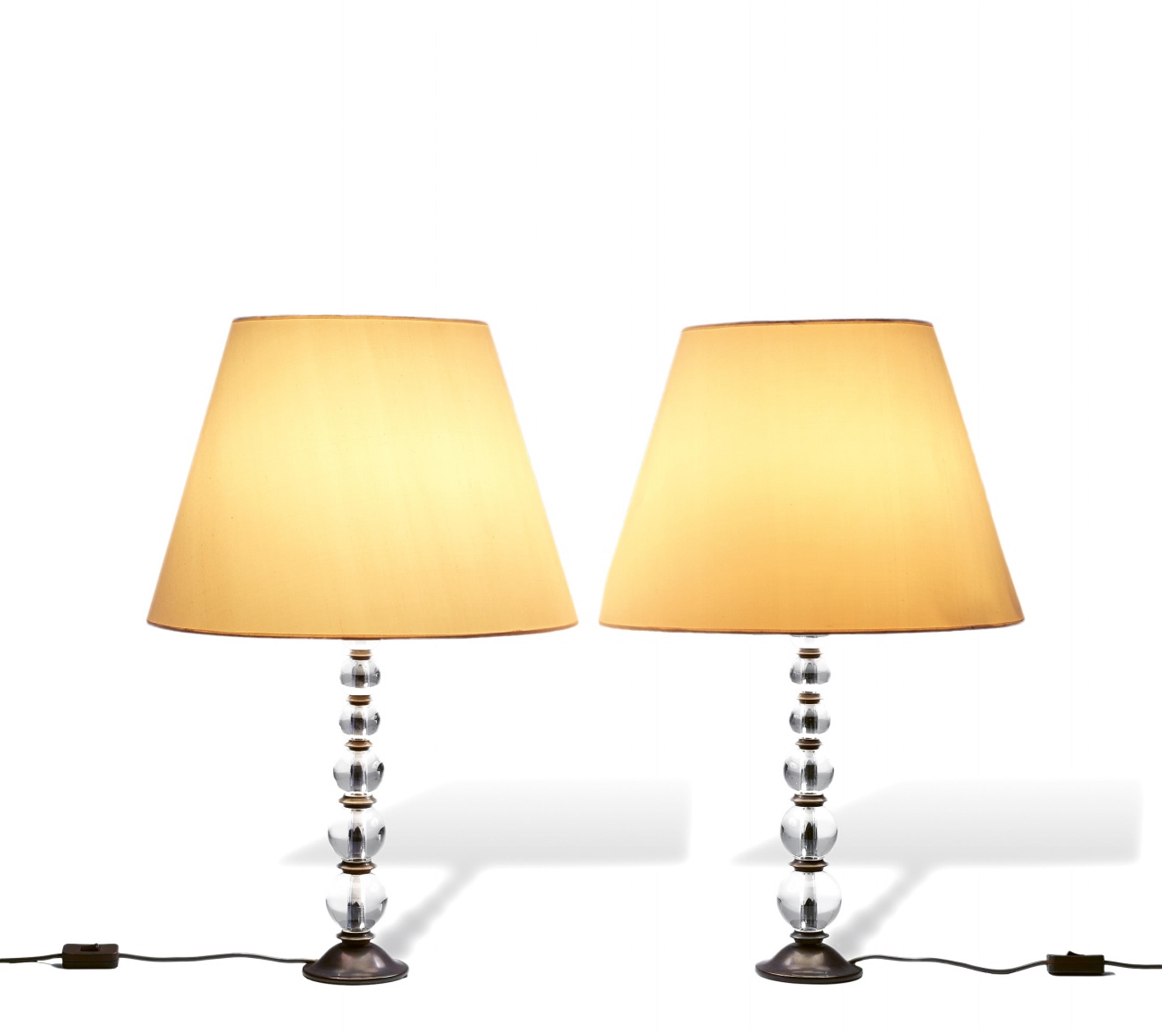Paar Tischleuchter im Stil von Jacques Adnet - image-1
