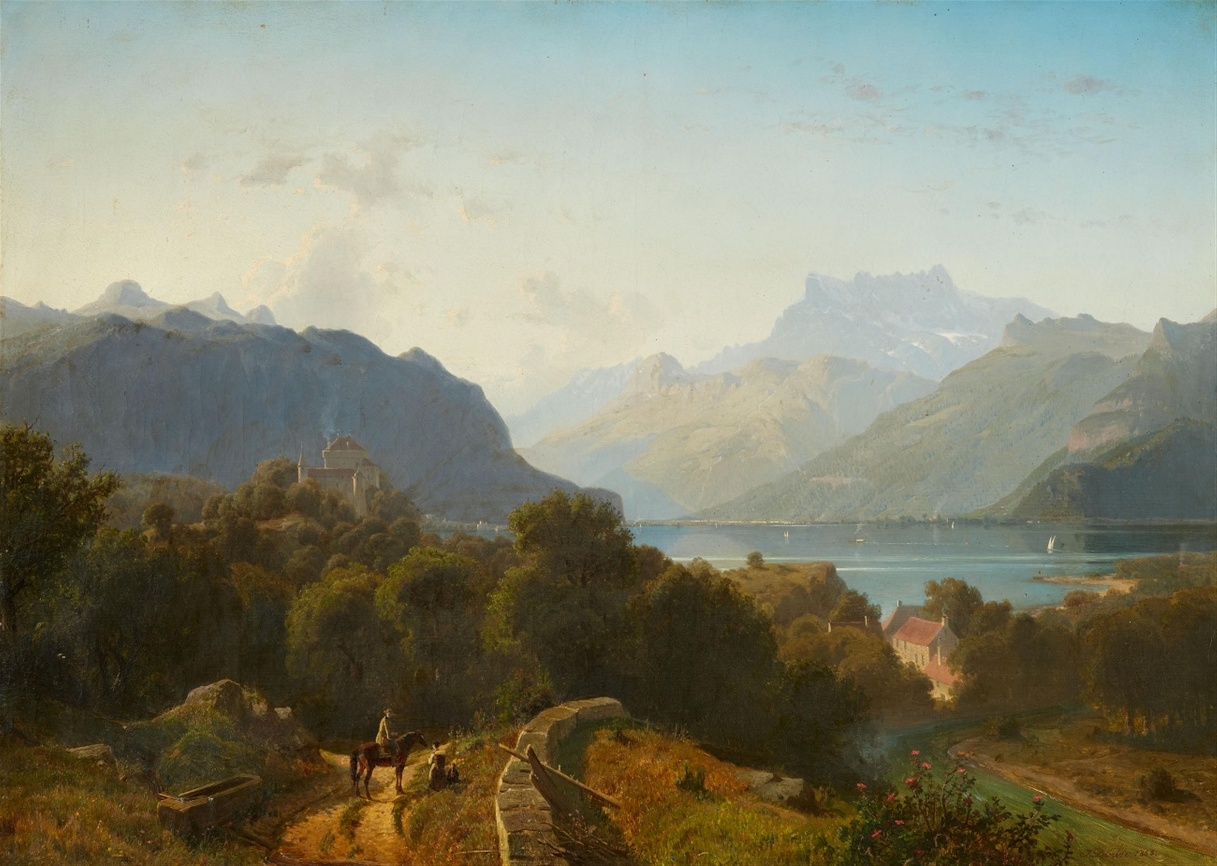 Johannes Bartholomäus Duntze - View of Lake Geneva - image-1
