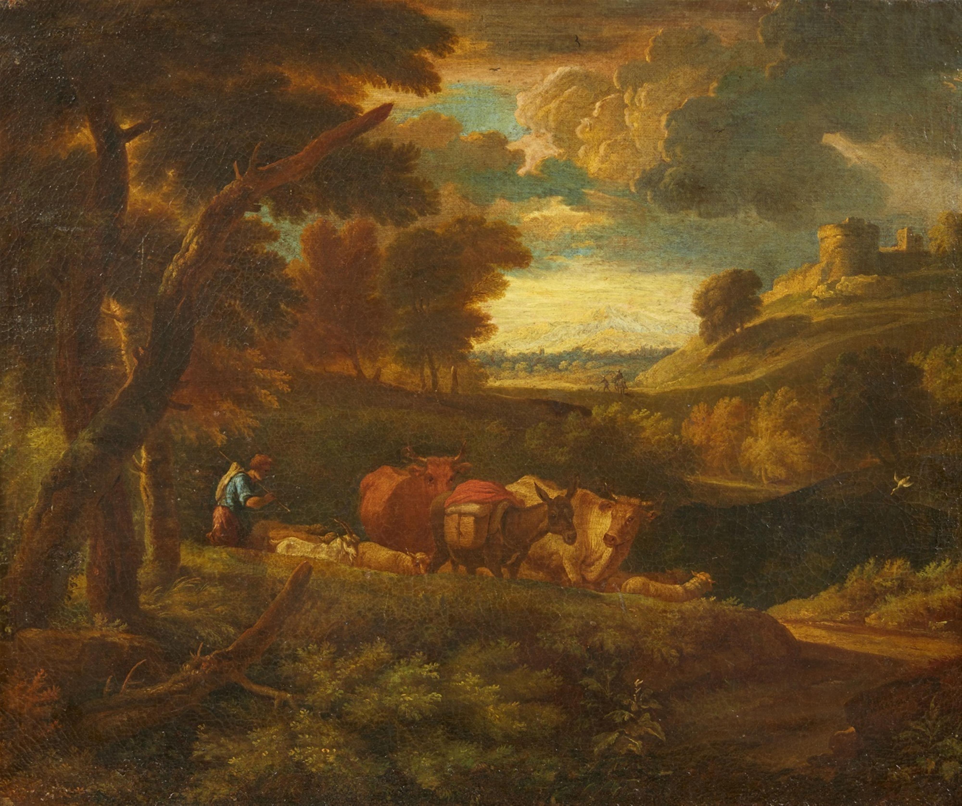 Pietro Cignaroli - Landschaft mit einem Hirten und seiner Herde - image-1