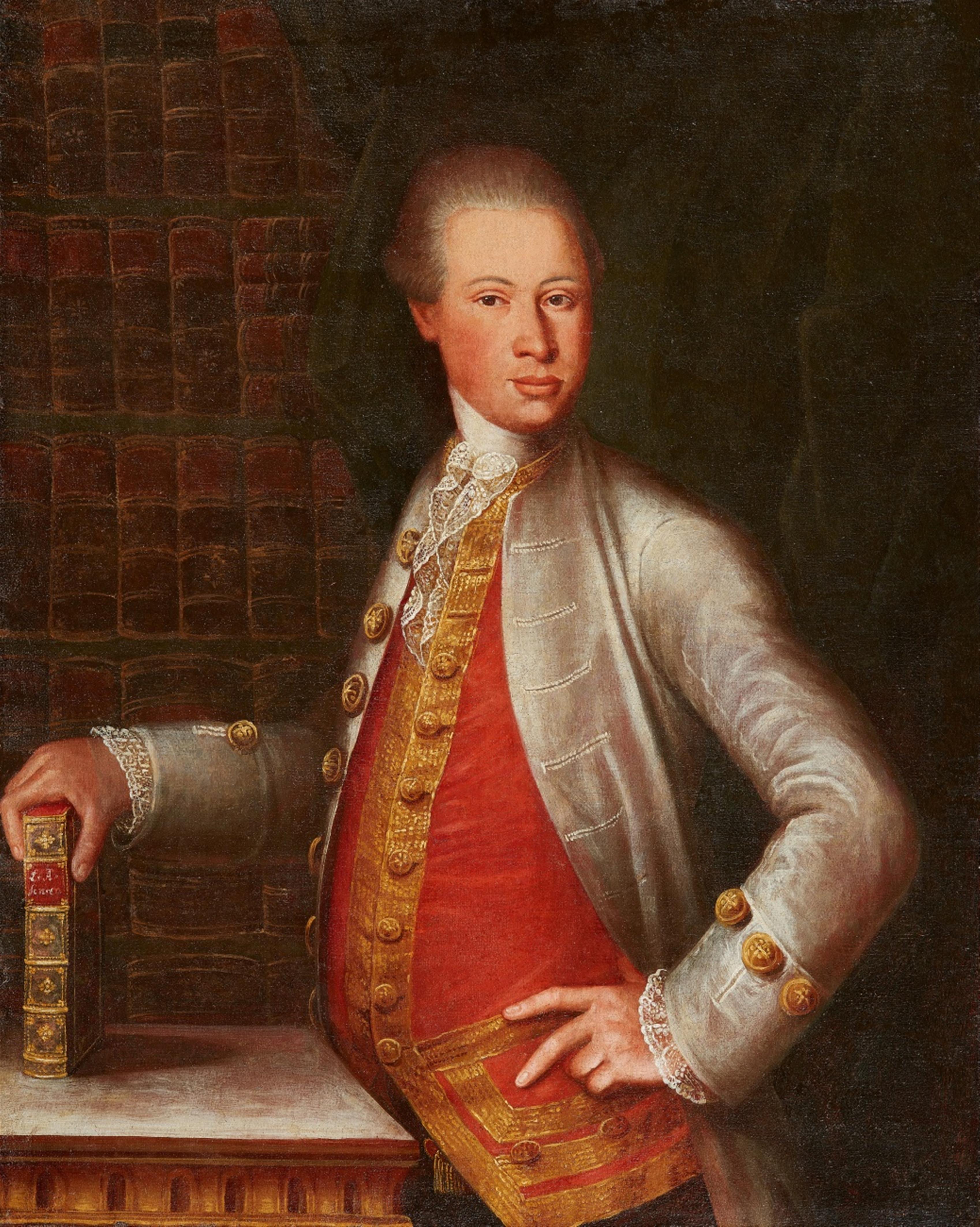 Deutscher Meister der 2. Hälfte des 18. Jahrhunderts - Bildnis eines Herren in einer Bibliothek - image-1